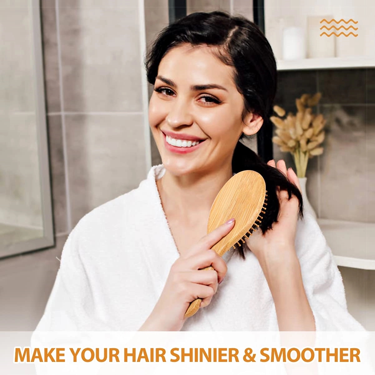Natural Bamboo Air Cushion Comb Anti-static Hair Brush 3