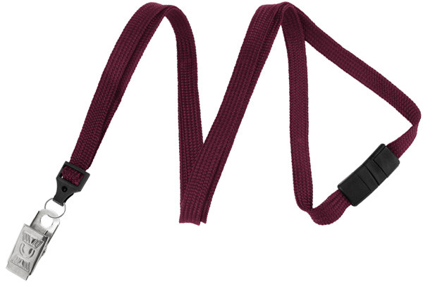 3/8" Breakaway Blank Lanyard w/Bulldog Clip (Maroon Red) 2