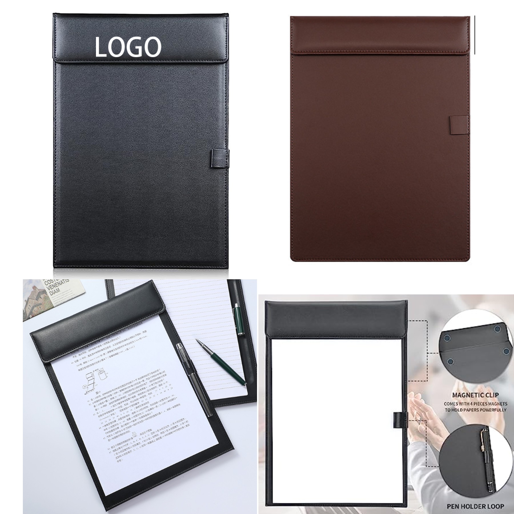 A4 Ultra Smooth PU Leather Clipboard 2