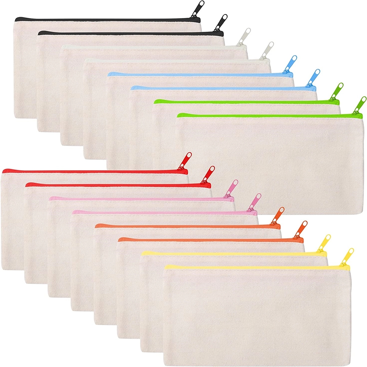 Canvas Colorful Zipper Bags 1