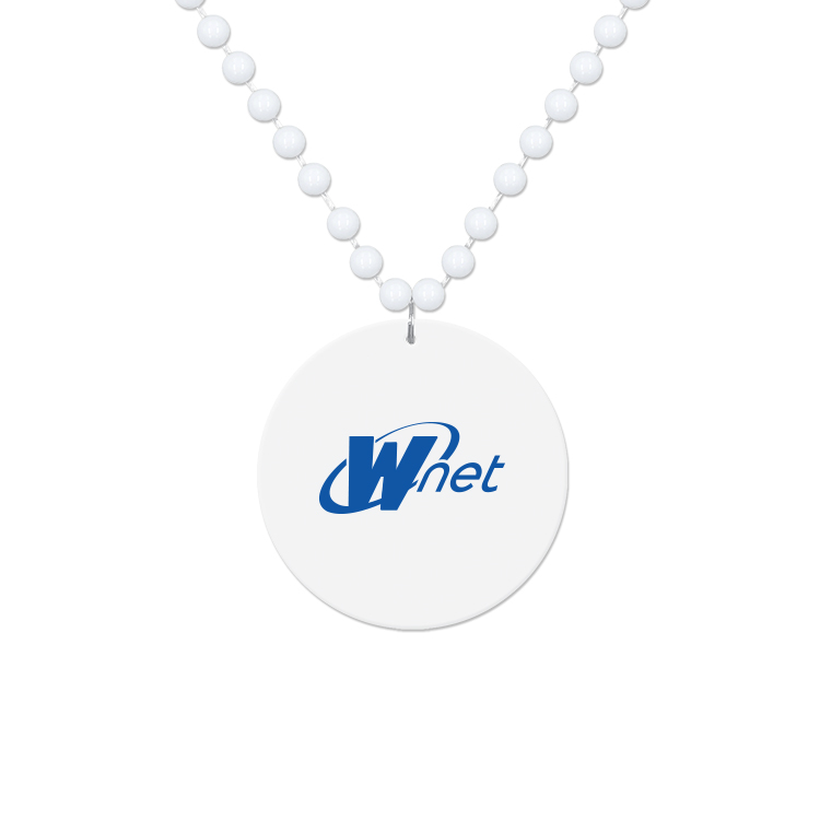 Medallion Bead Necklace w/White Medallion 2