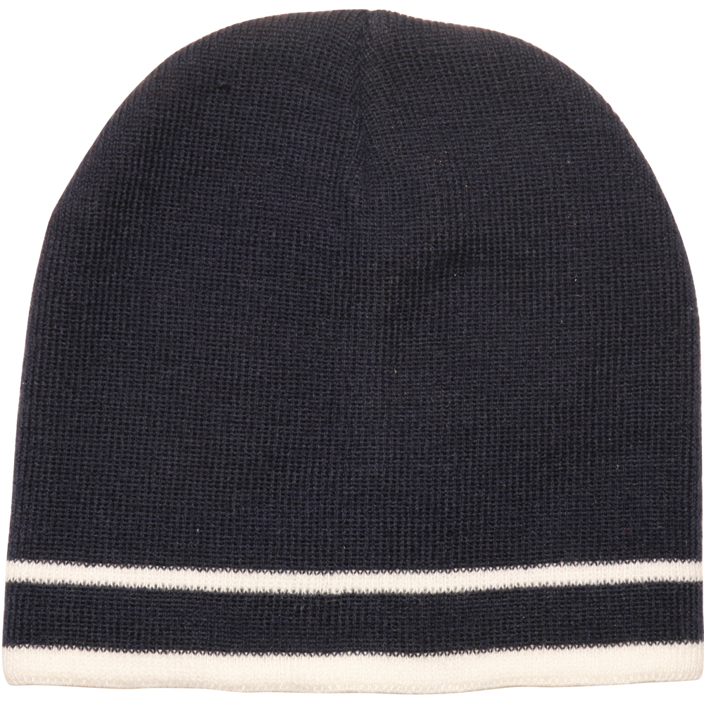 Acrylic Knit Beanies with Double Stripe 15