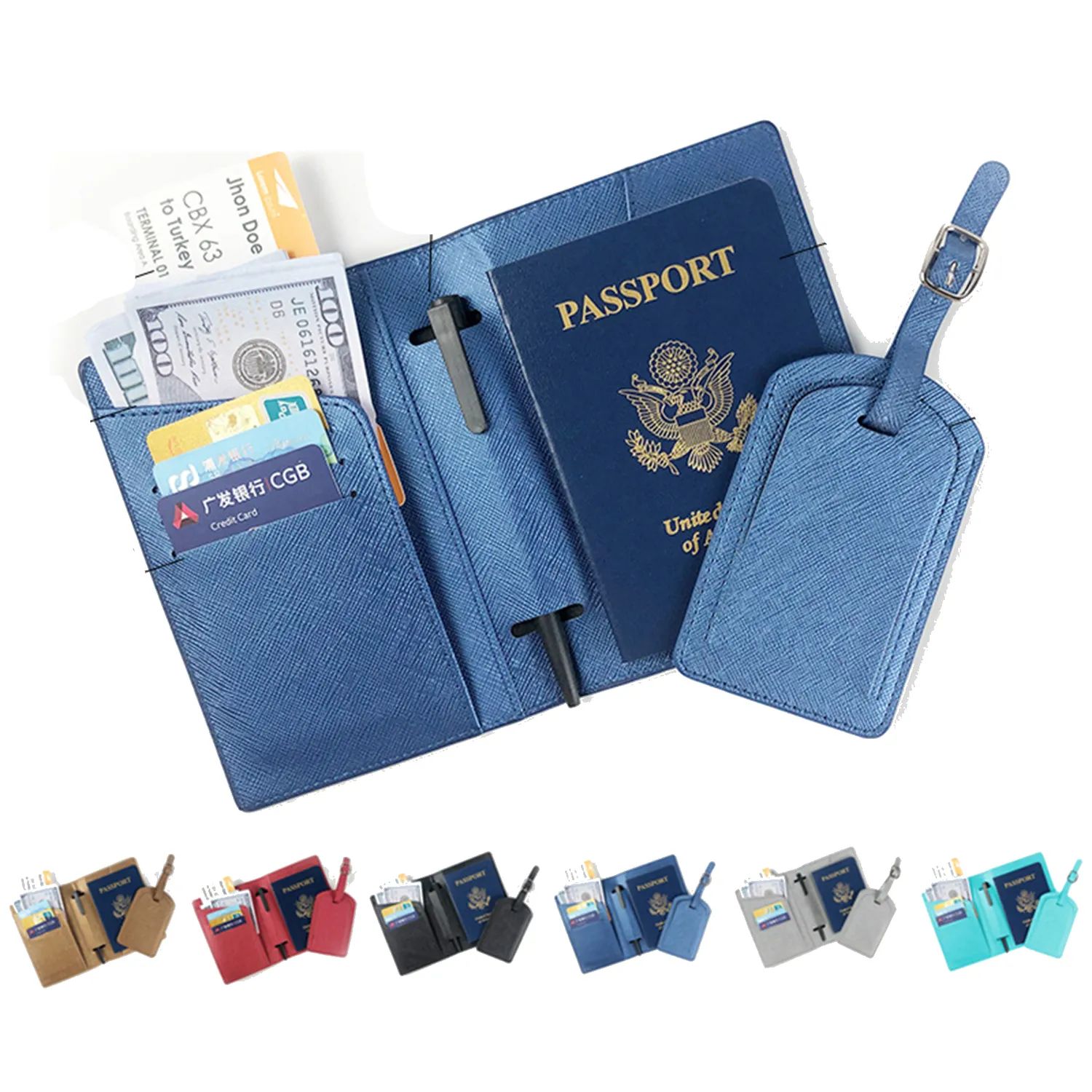 Passport Holder Luggage Tag Set 5