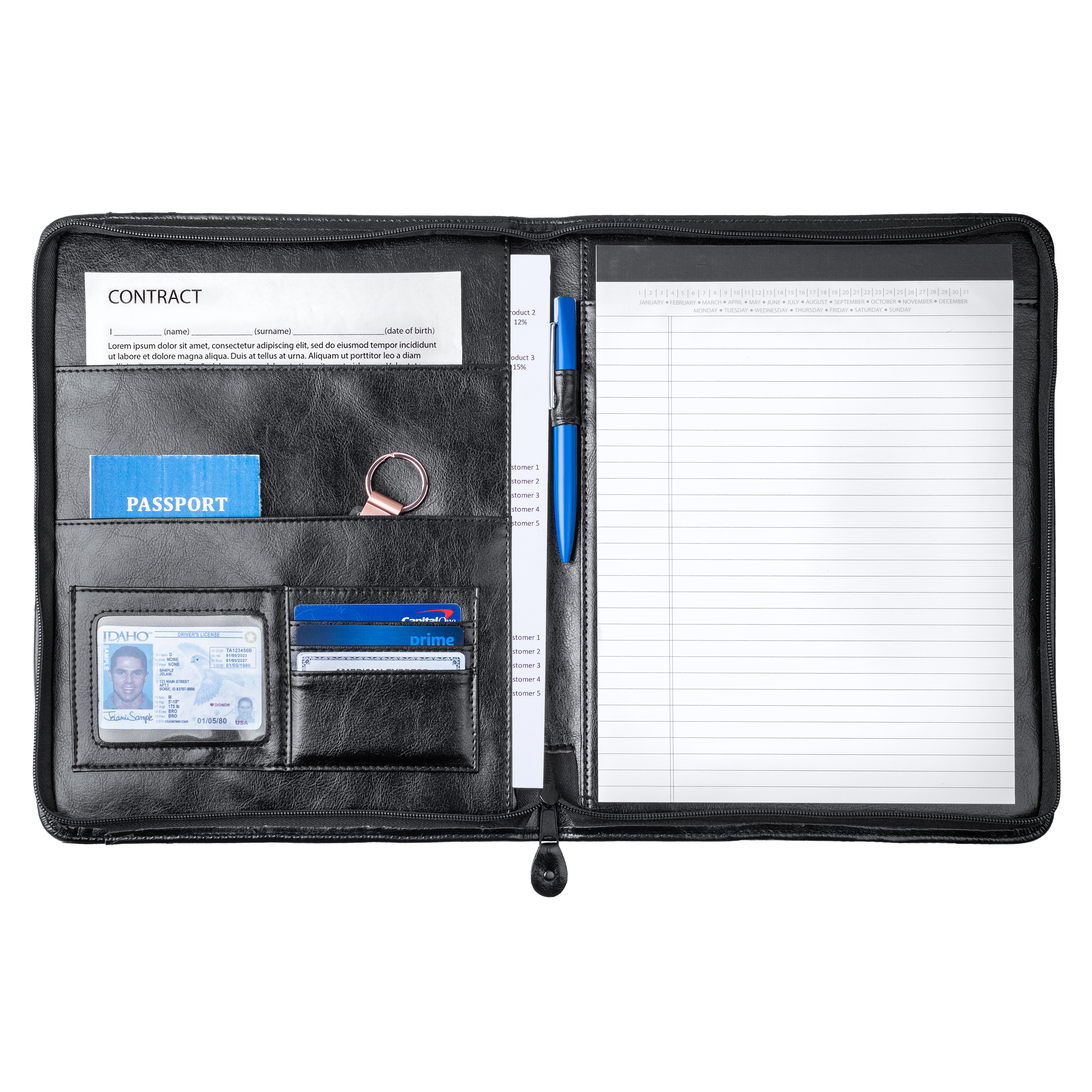 Assistant Zipper Padfolio 10