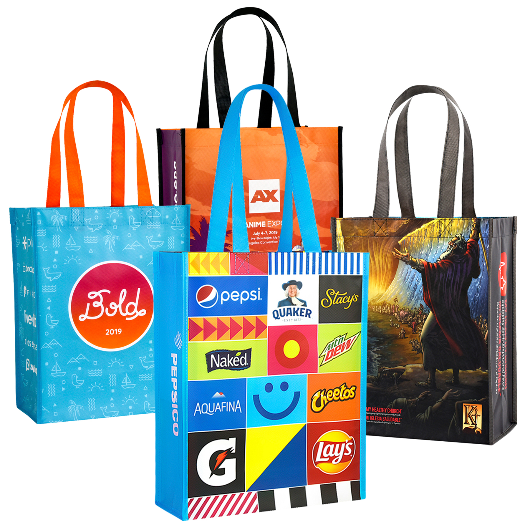 Custom Full-Color Laminated Non-Woven Promotional Tote Bag 10"x13"x6" 1
