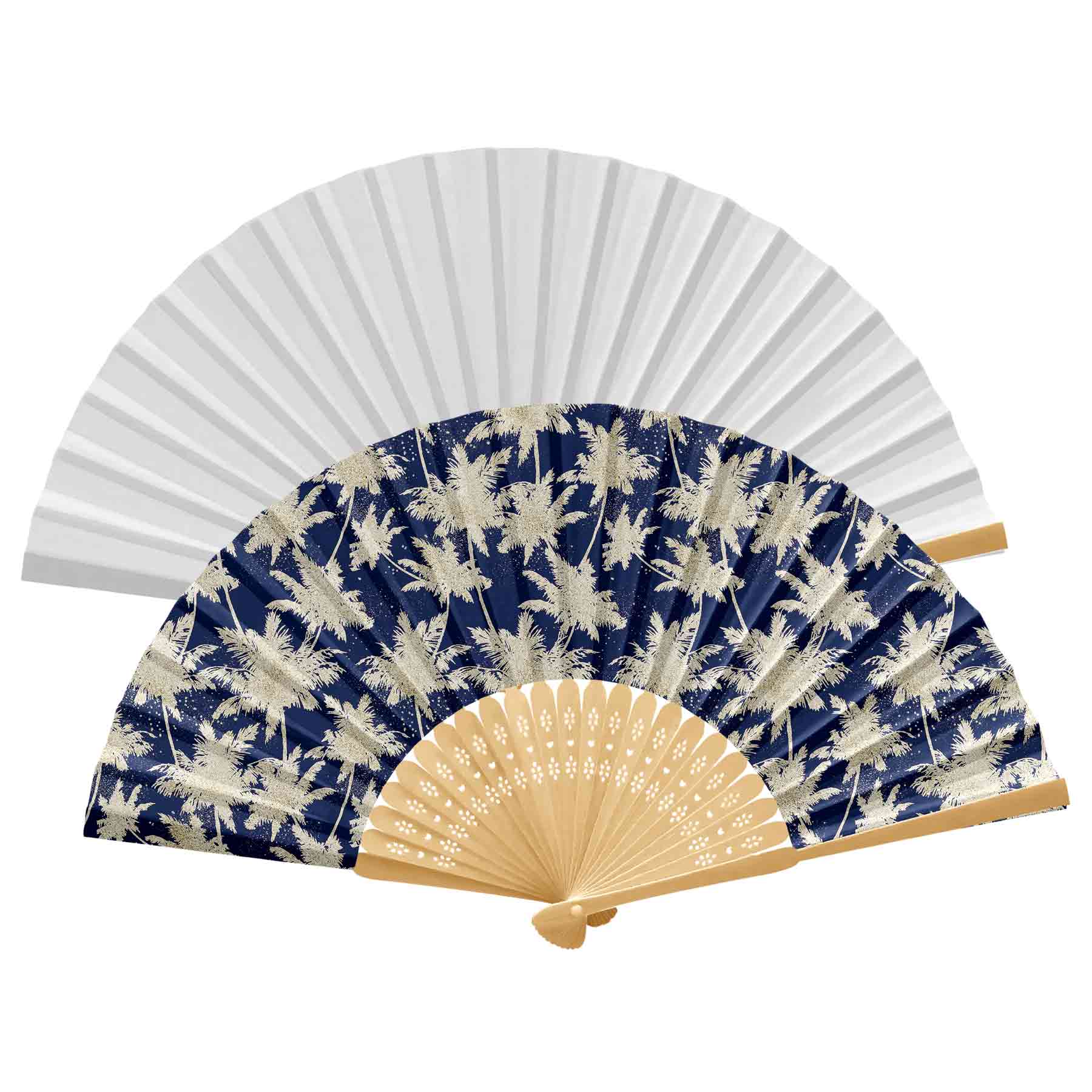 Handheld Foldable Full Color Bamboo Paper Fan 15
