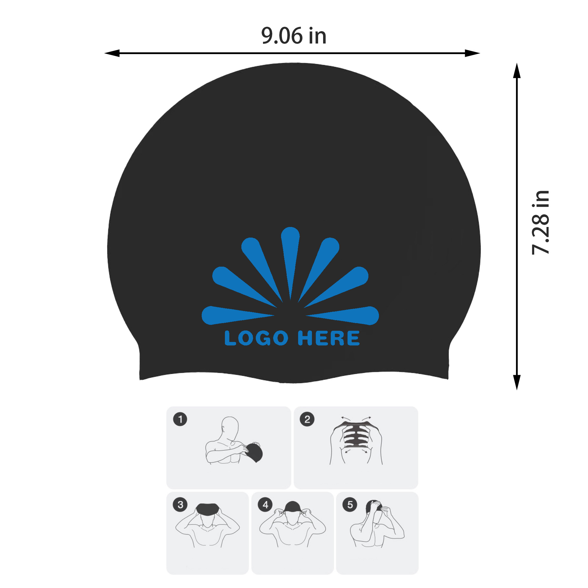 Silicone Waterproof Swimming Cap MOQ 20PCS 4