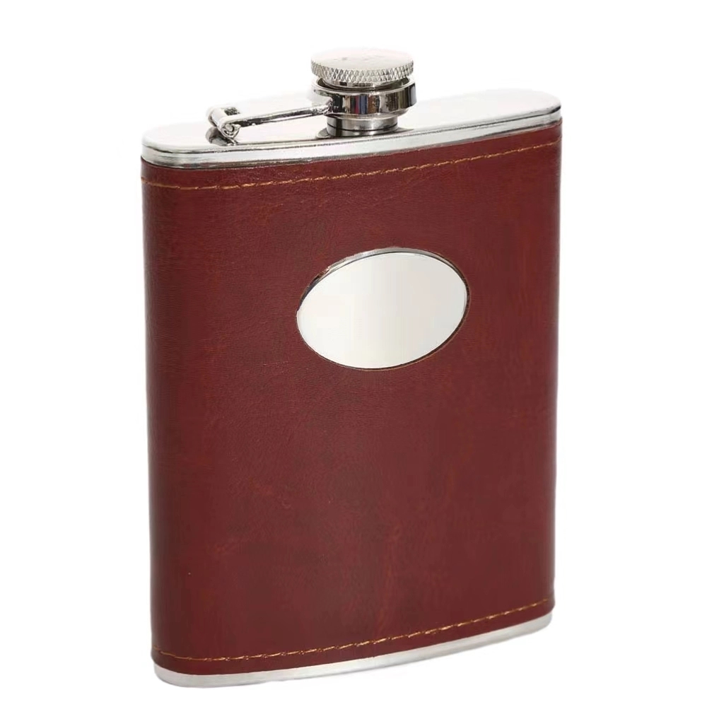 8 oz Stainless Steel Liquor Flask PU Surface 5