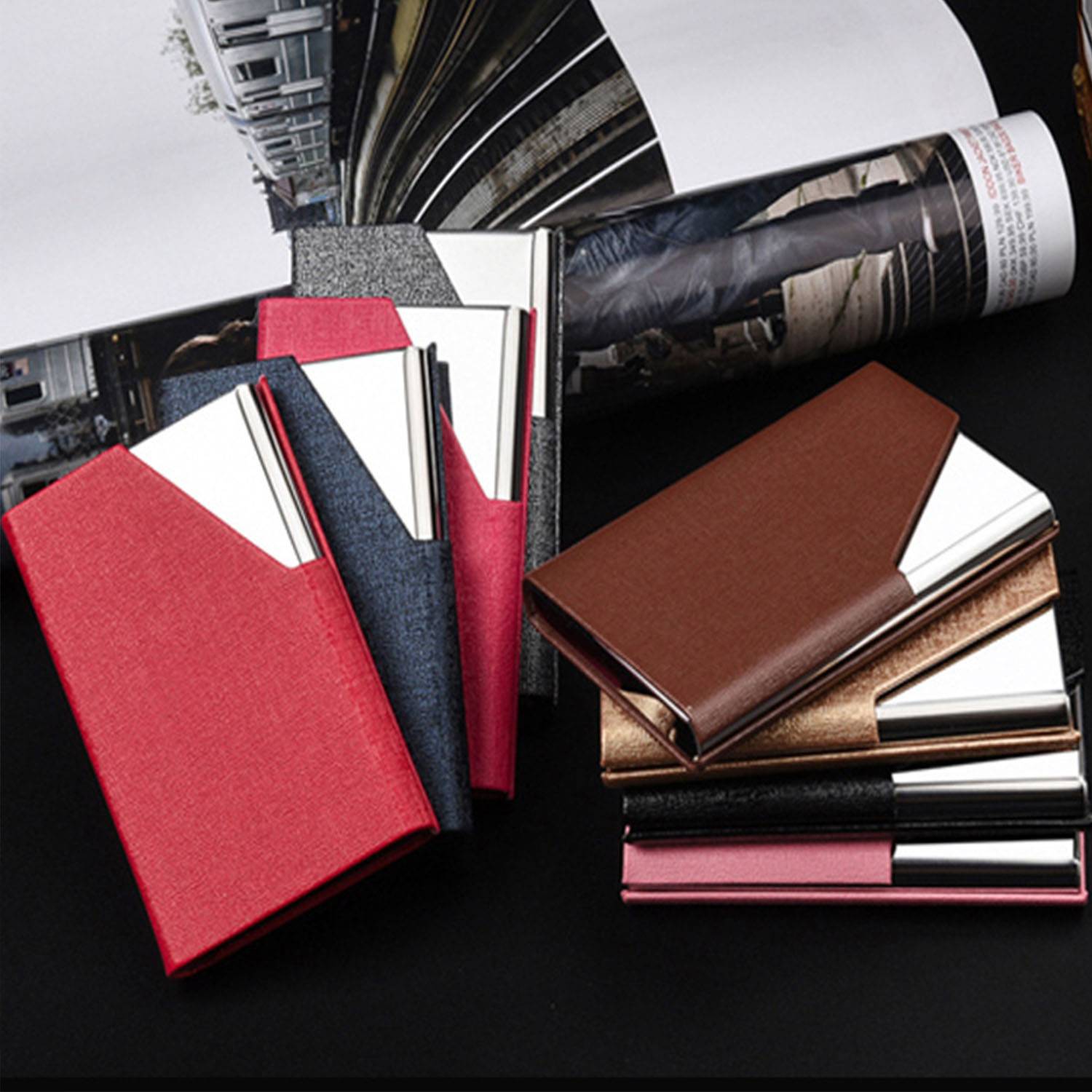 Aluminum alloy business card holder box 5
