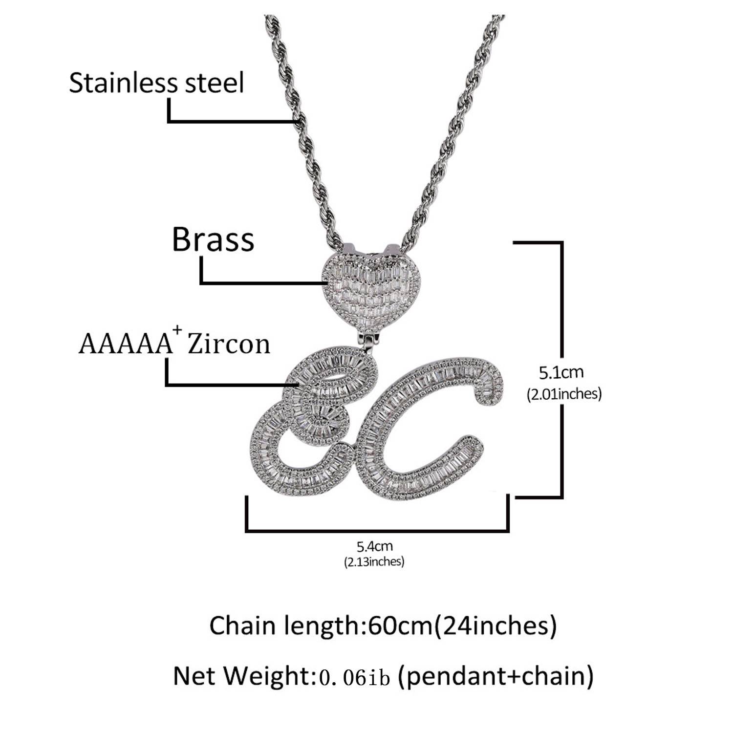 Patterned love letter pendant necklace 1