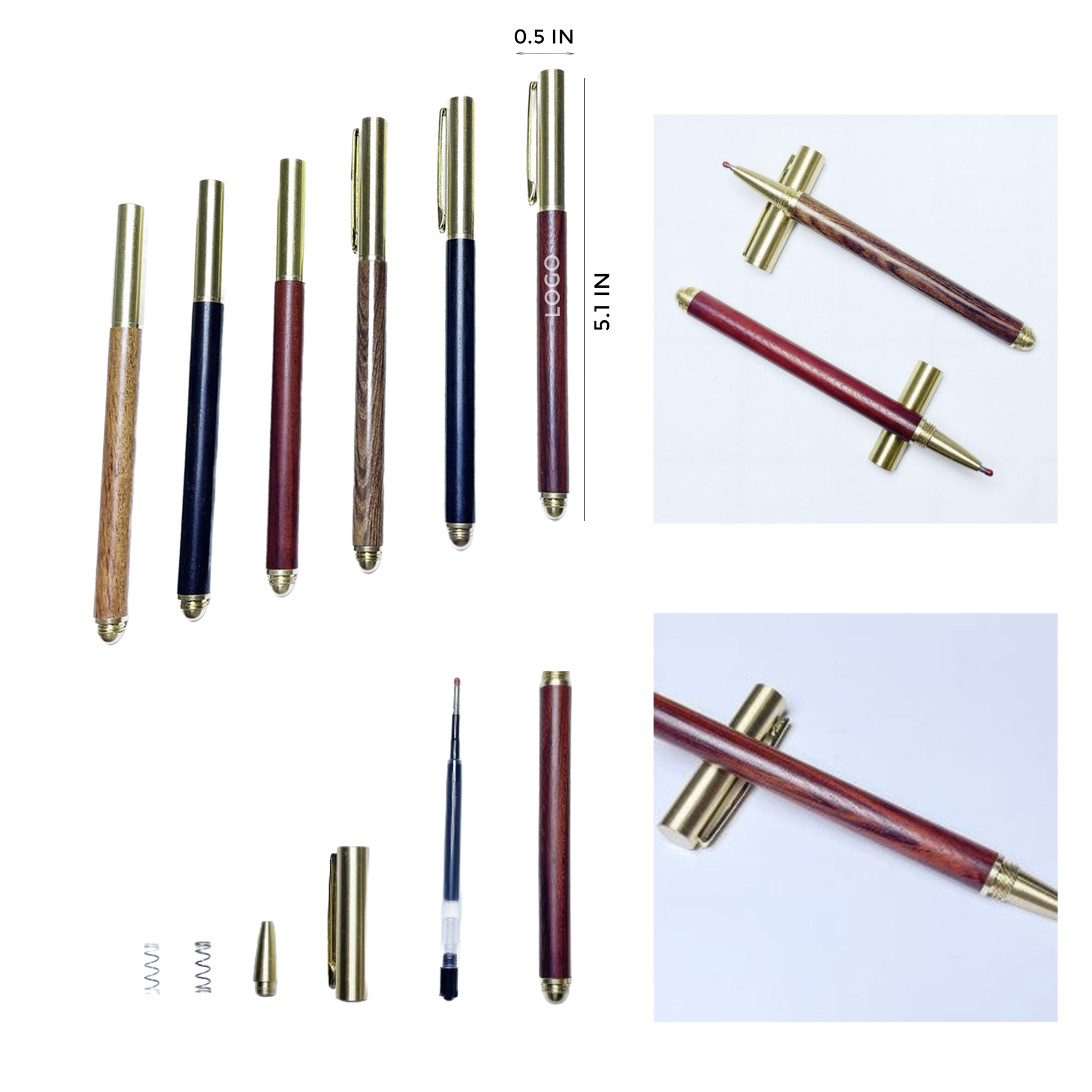 MOQ 10 PCS Unique Brass Pen With Sandalwood Pen Body 1