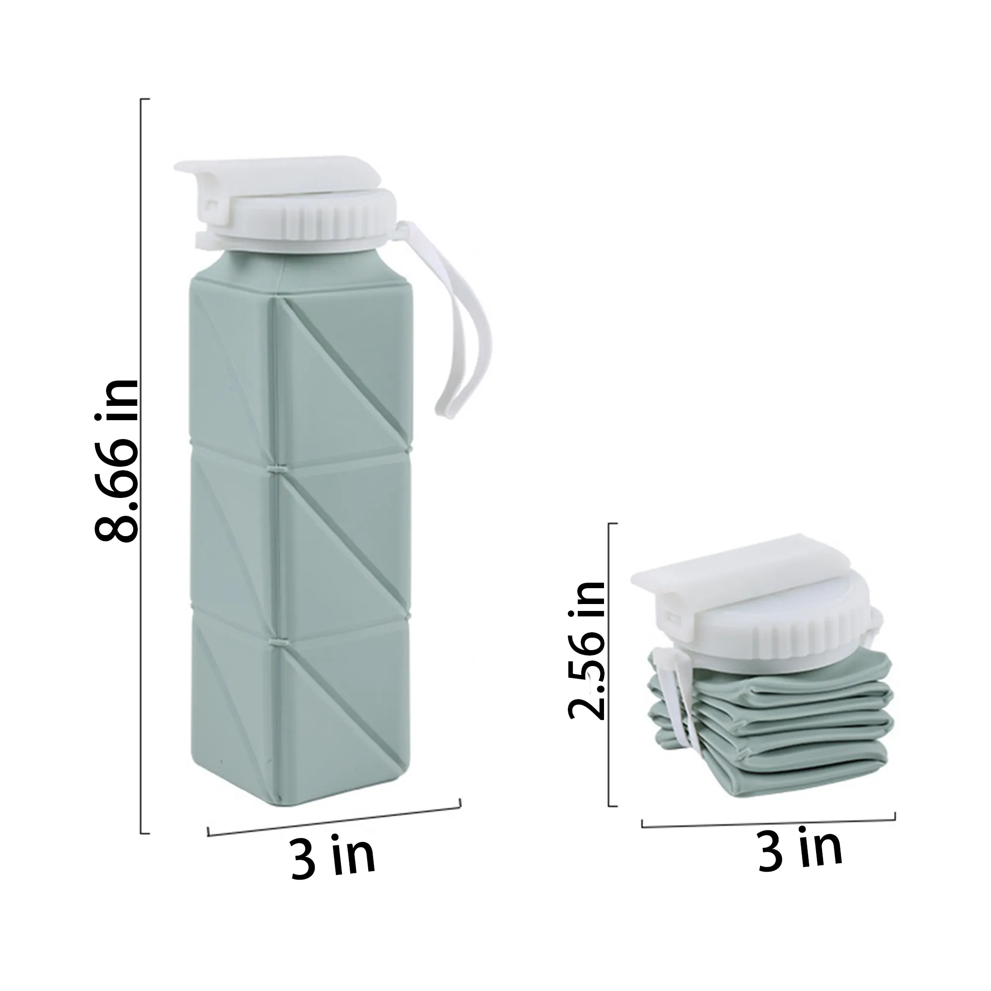 MOQ50 Foldable Silicone Water Bottle 3