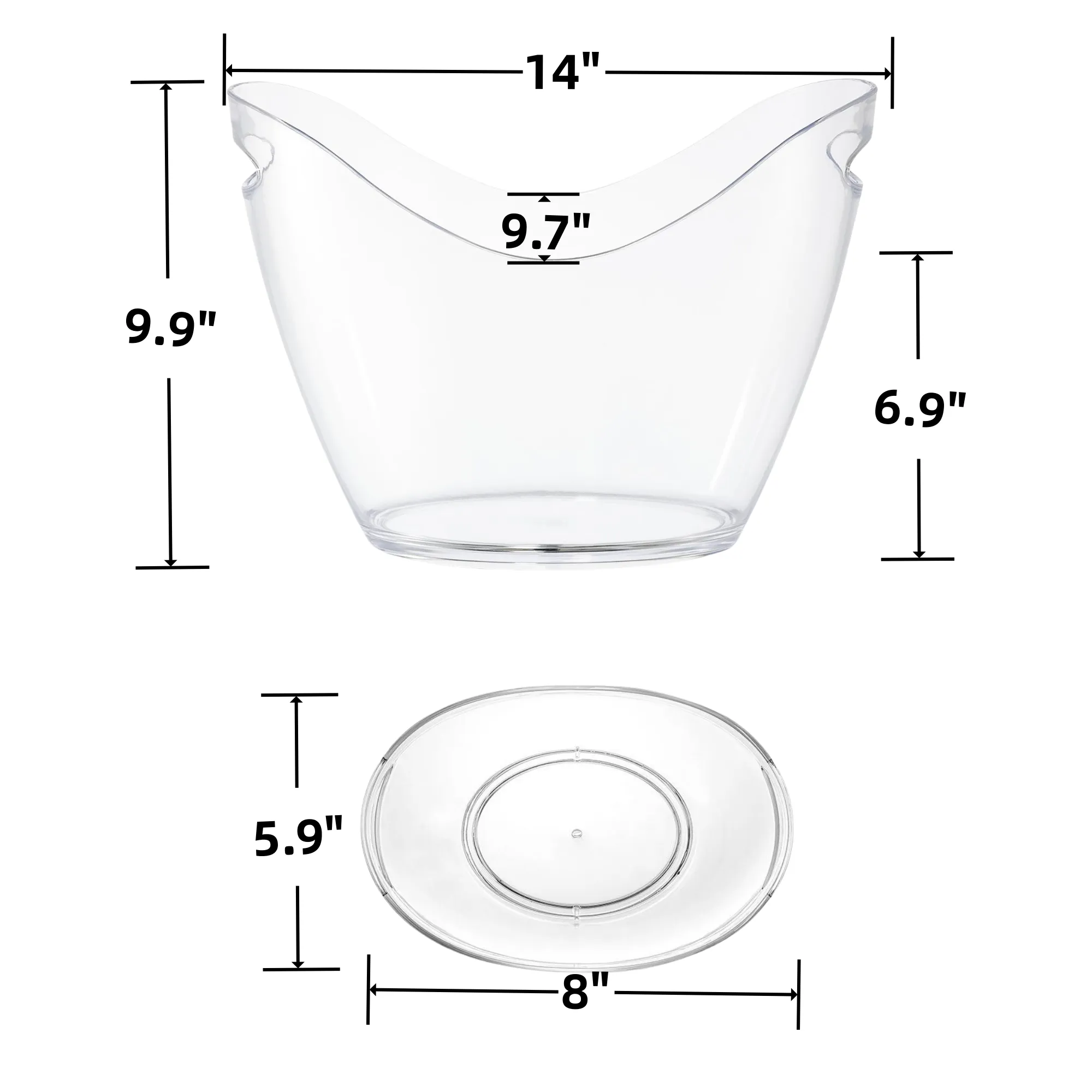 8L Bar Transparent Ice Wine Bucket 2