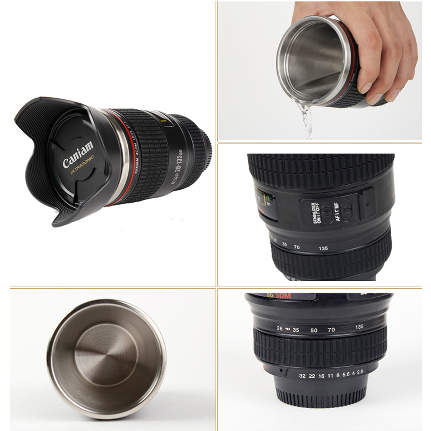 14OZ Camera Lens Shaped Thermos Mug 2
