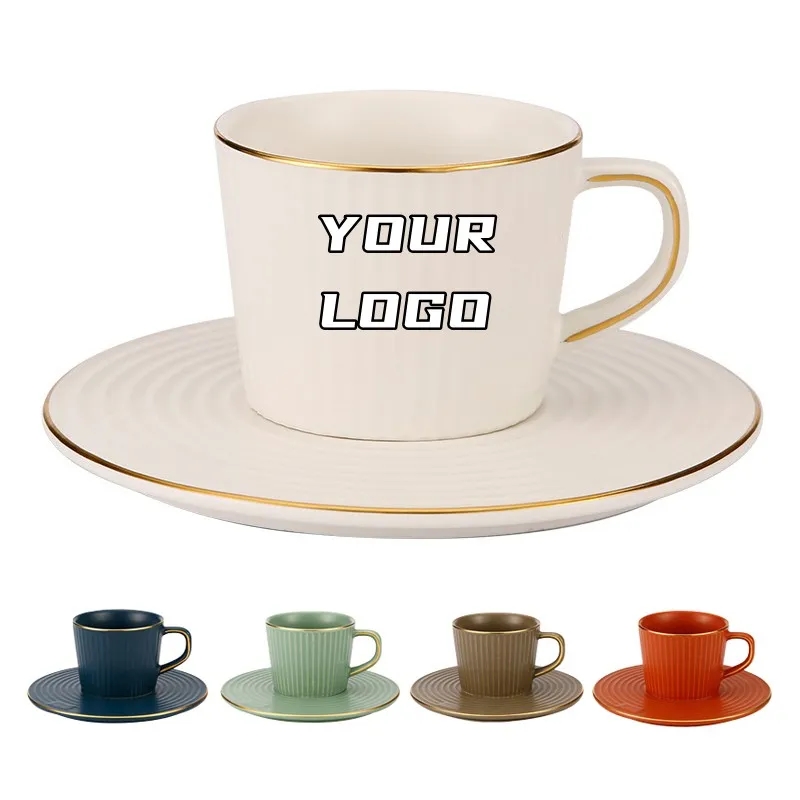 6 oz. Latte Coffee Cups with Saucer 3