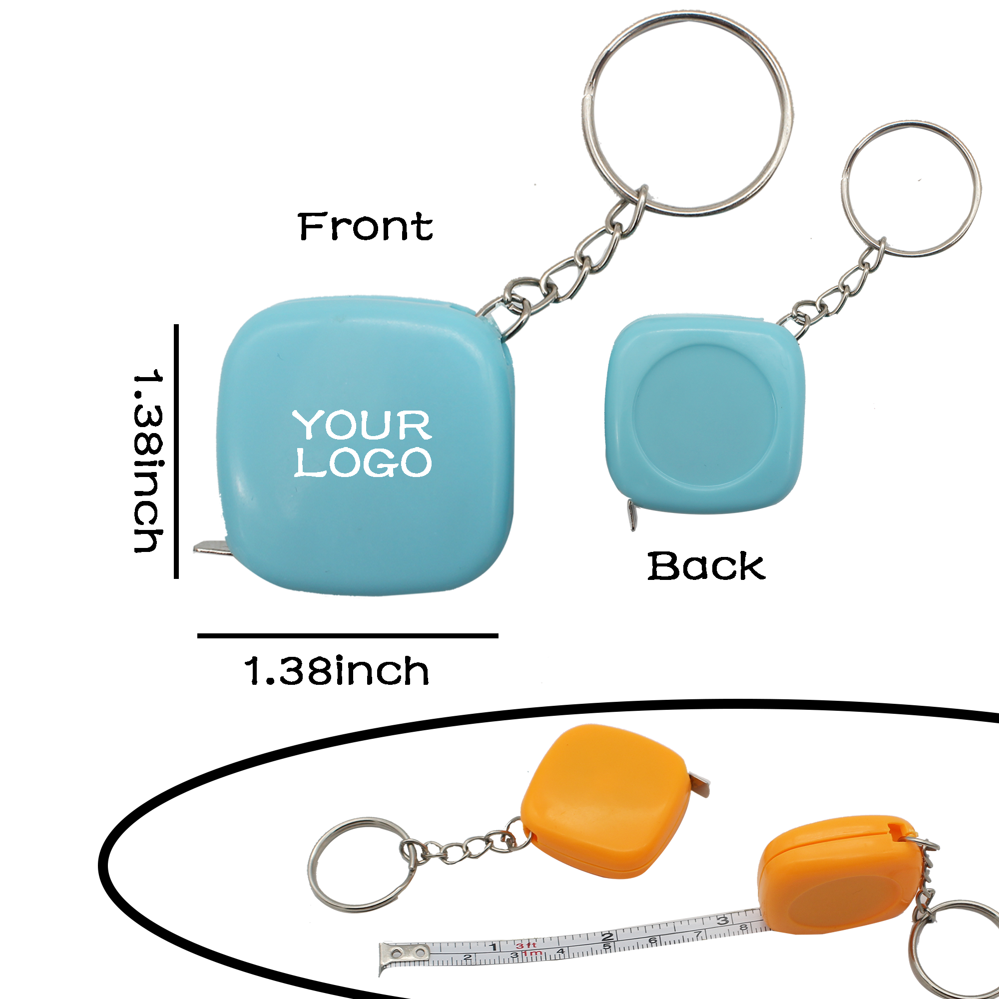 MOQ 20 PCS Mini Measuring Tape With Keychain 3