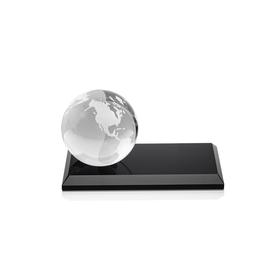 Globe VividPrint™ Award on Rectangle Base - Black 7