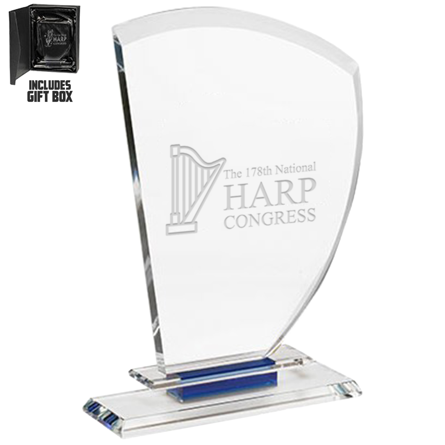 Three Layered Base Harp Crystal Awards 1