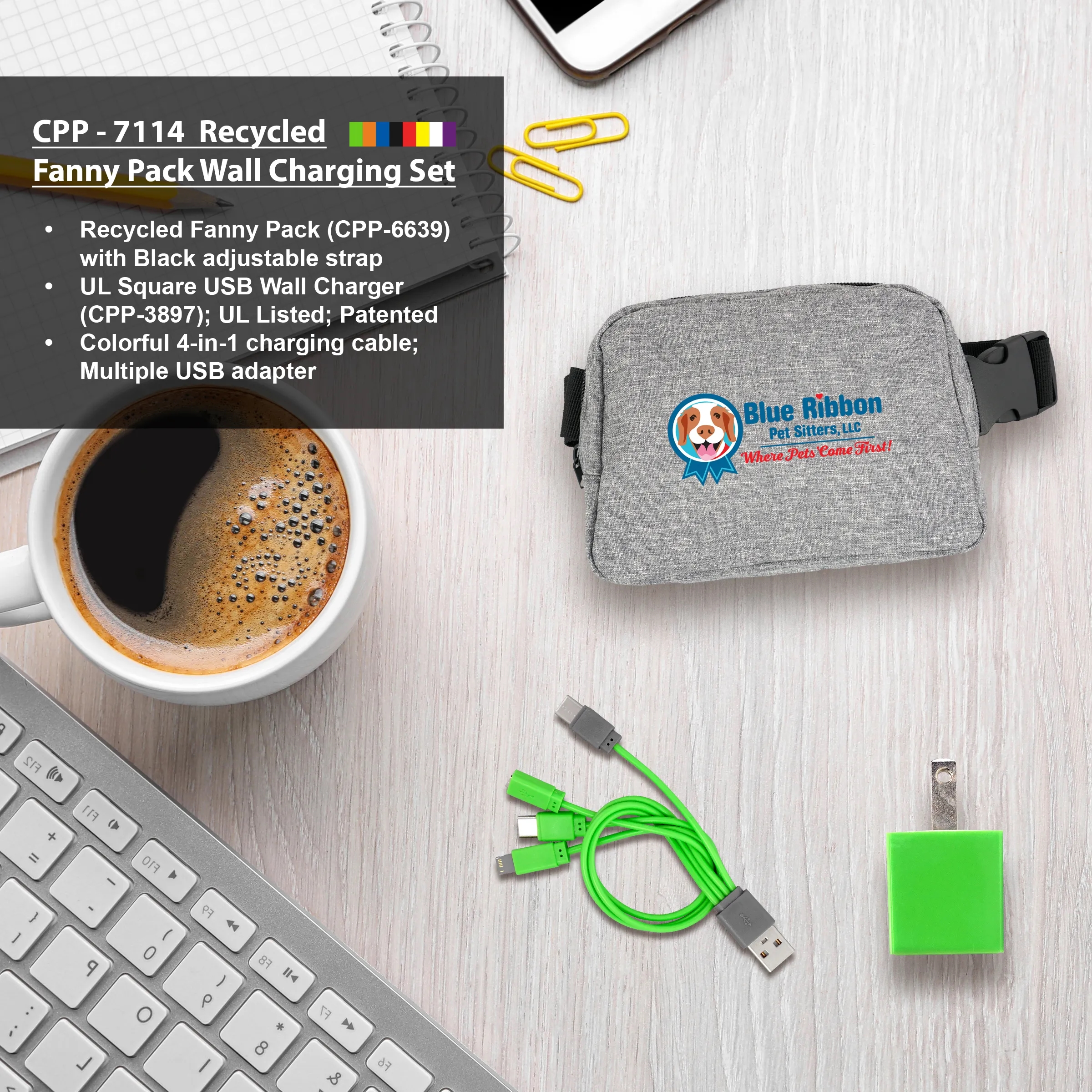 RECYCLED FANNY PACK WALL CHARGING SET 10