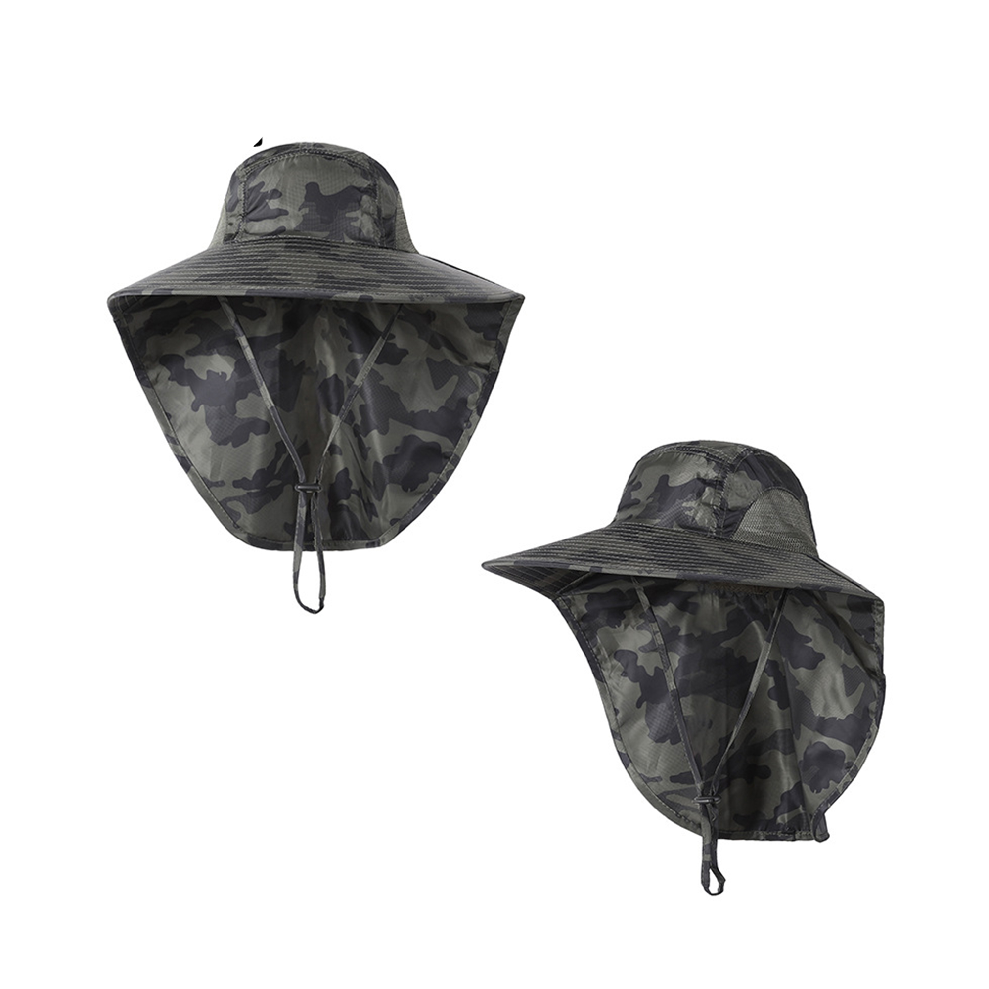 Wide Brim Sun Shield Hat With Neck Flap 2