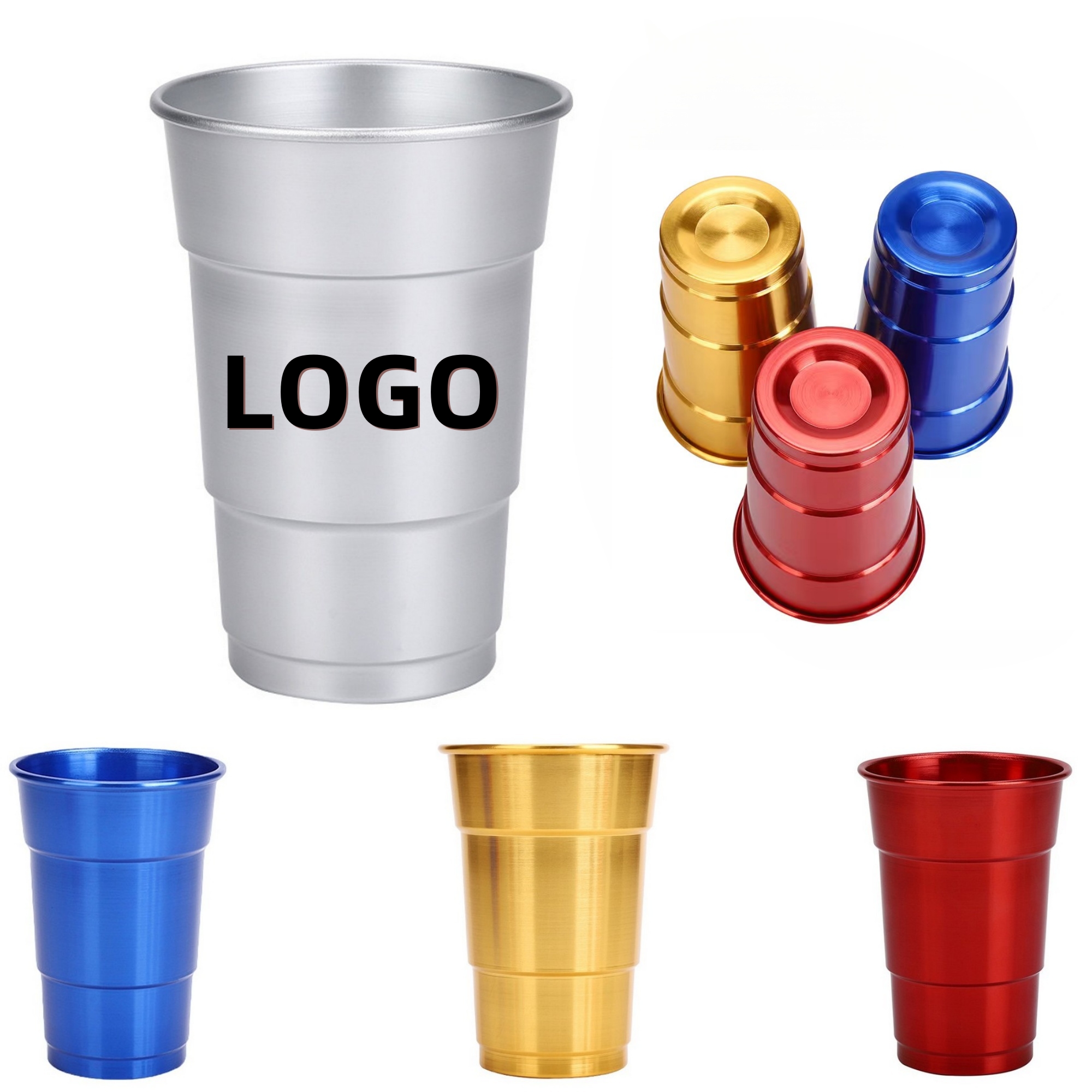 Recycled Aluminum Stadium Party Cup 17oz 2