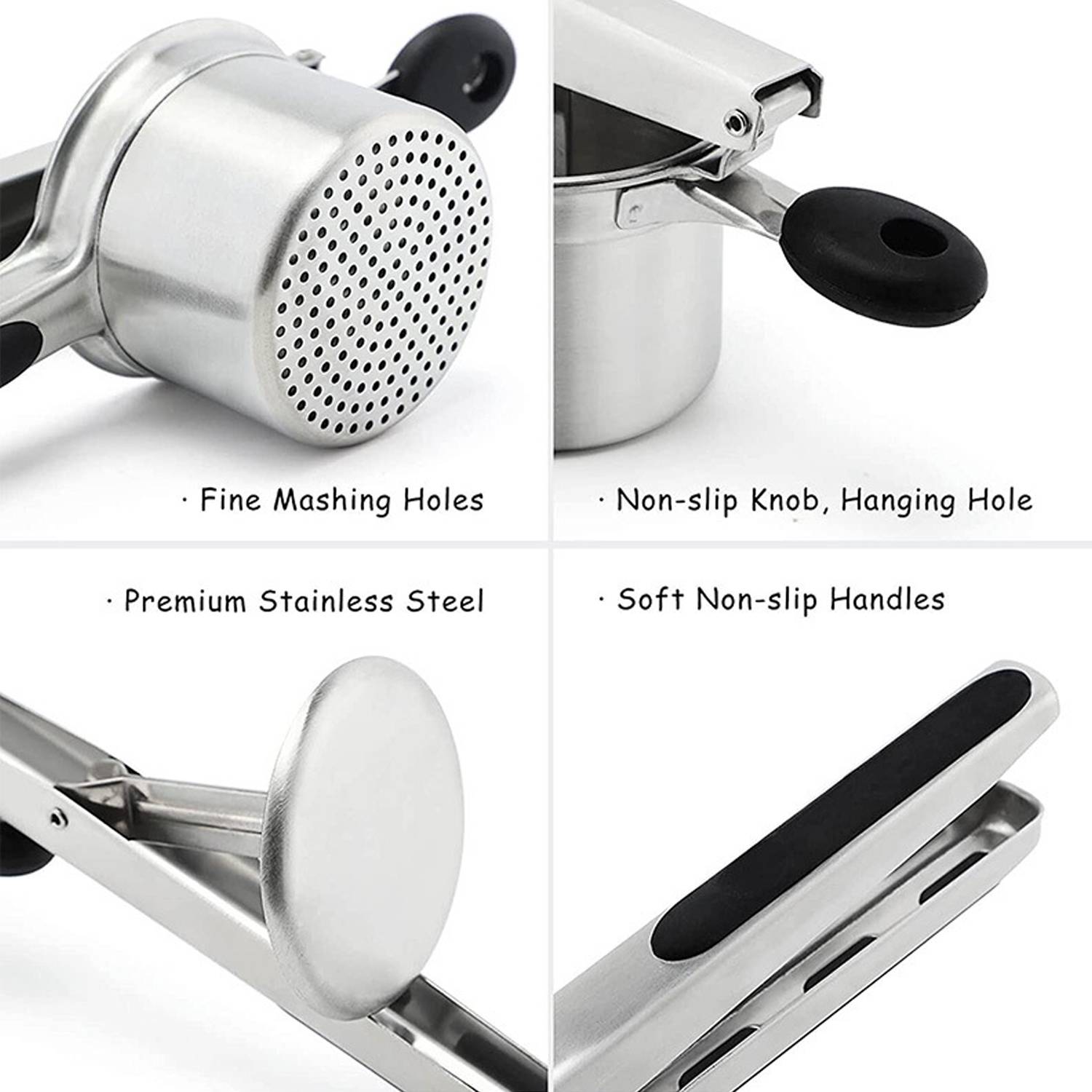 Kitchen Tool Stainless Steel Potato Puree Press Masher 4