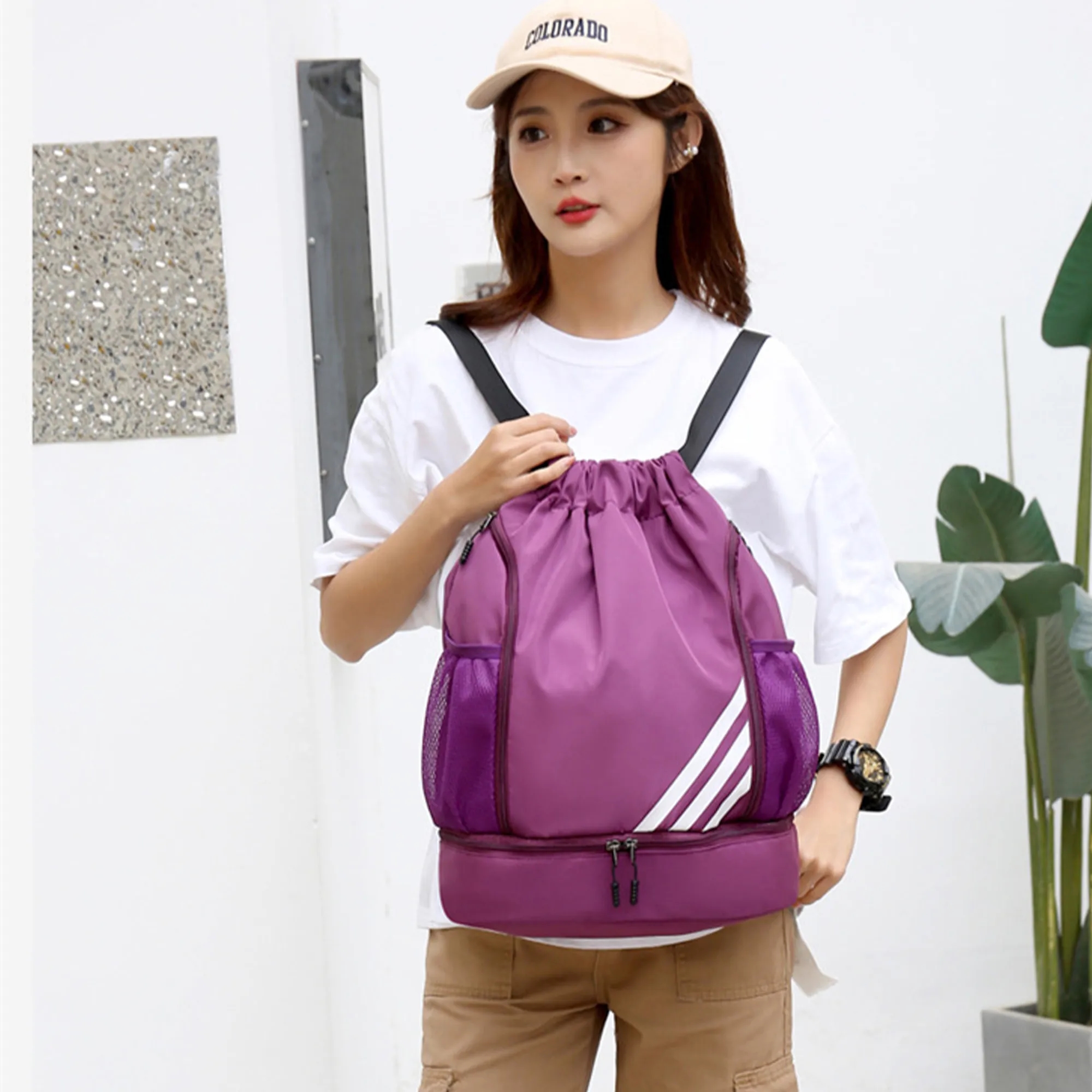Oxford Drawstring Backpack For Sports Travel 2