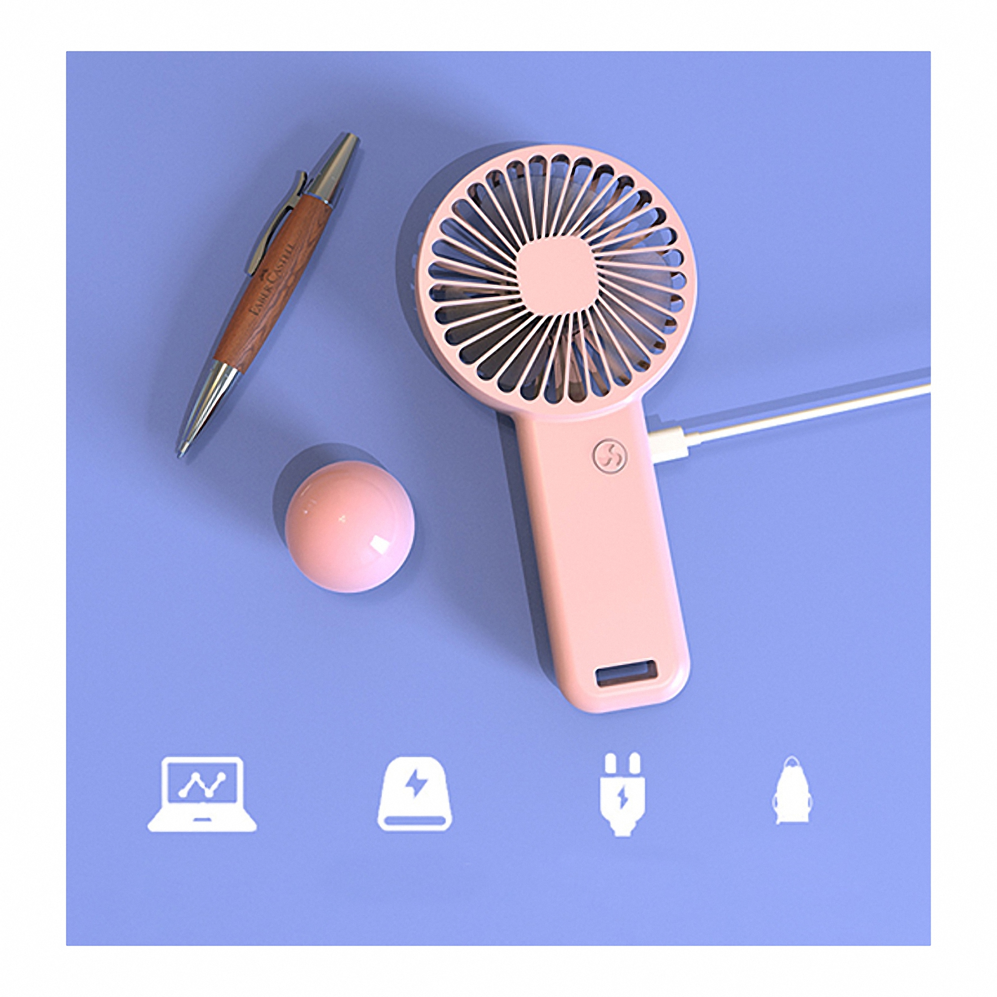 Handheld Mini Fan with Phone Holder 5