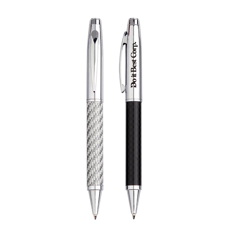 Twist Action Carbon Fiber Twill Ballpoint Metal Pen 3