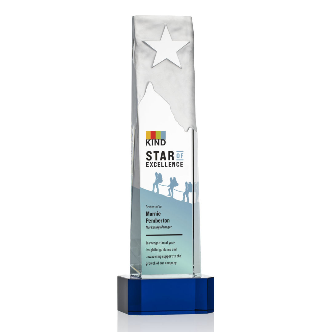 Stapleton Star VividPrint™ Award on Base - Blue 3