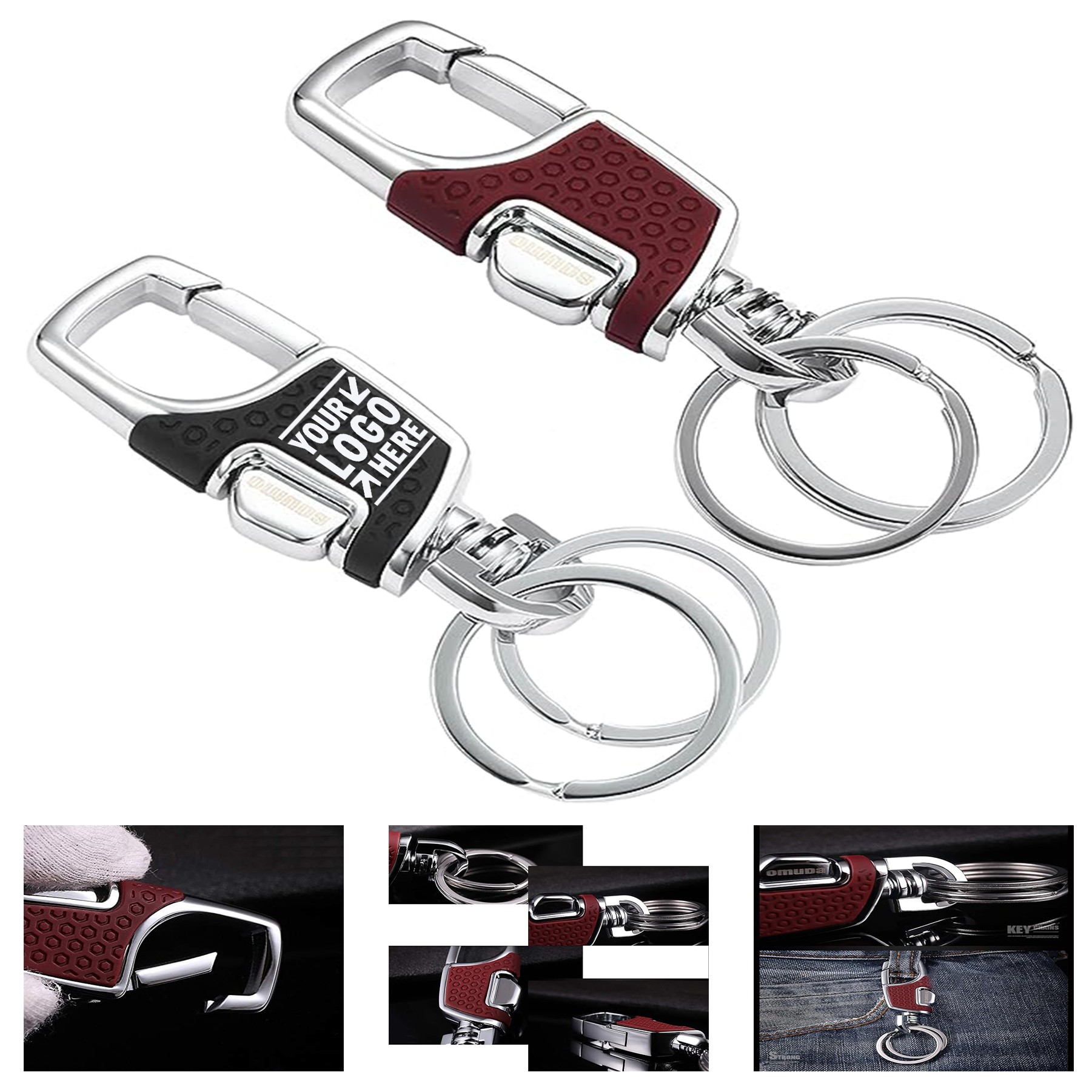 Men Stainless Heavy Duty Car Keychain Elegance Key Holder 2
