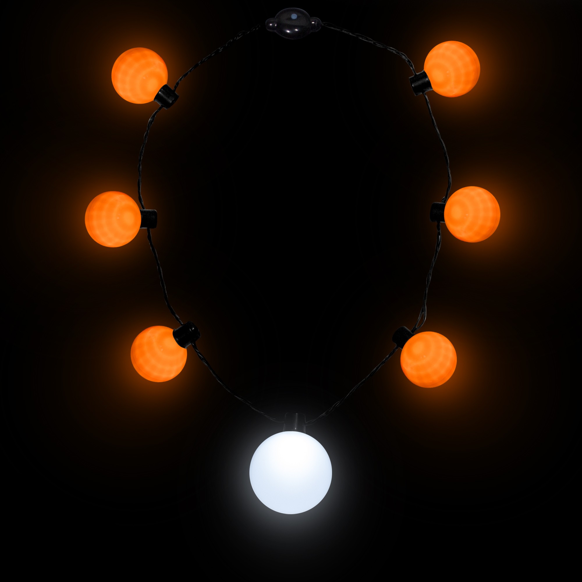 Orange LED Medallion Ball Necklace(Digi-Print) 3