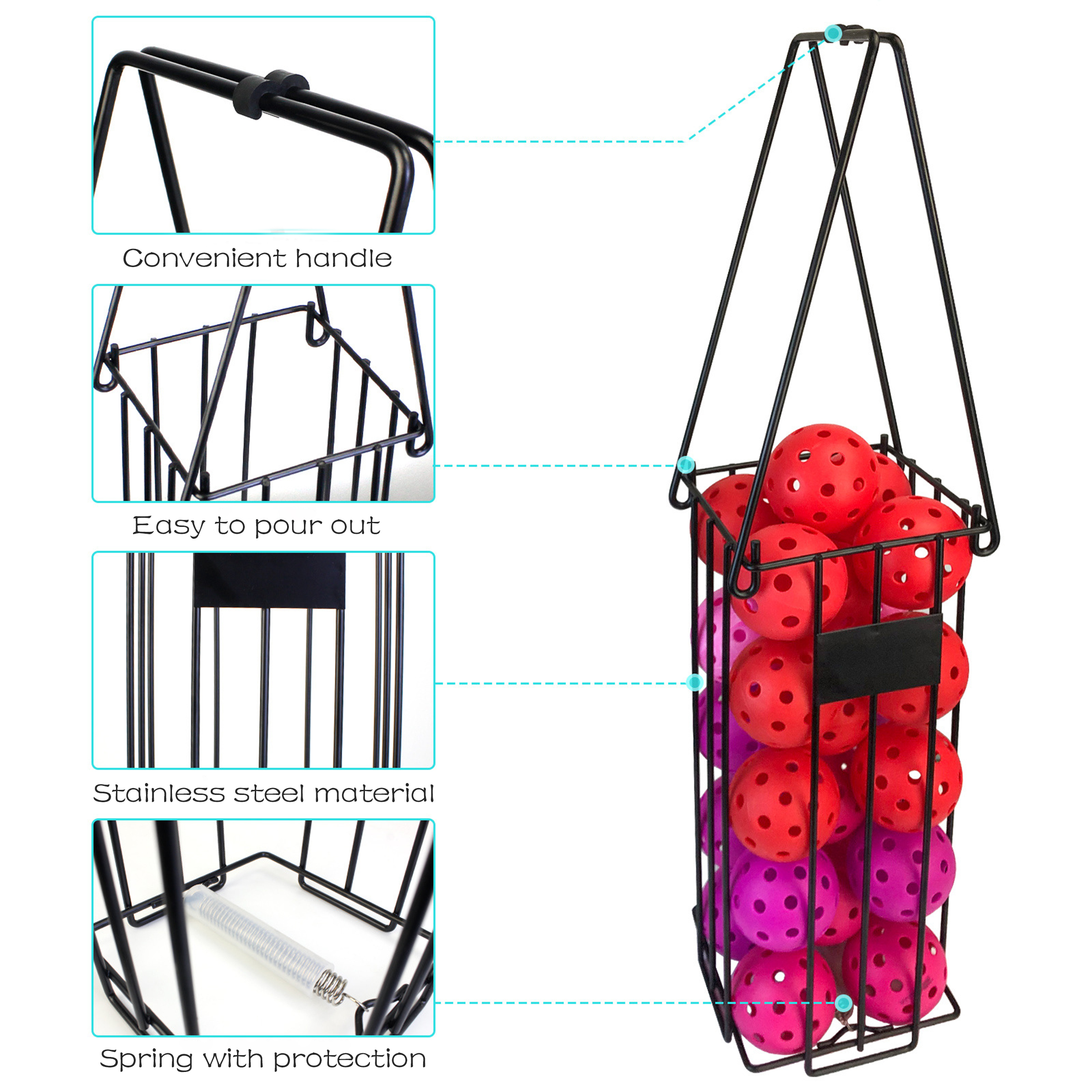 Stainless Steel Portable Training Pick Up Ball Frame 3