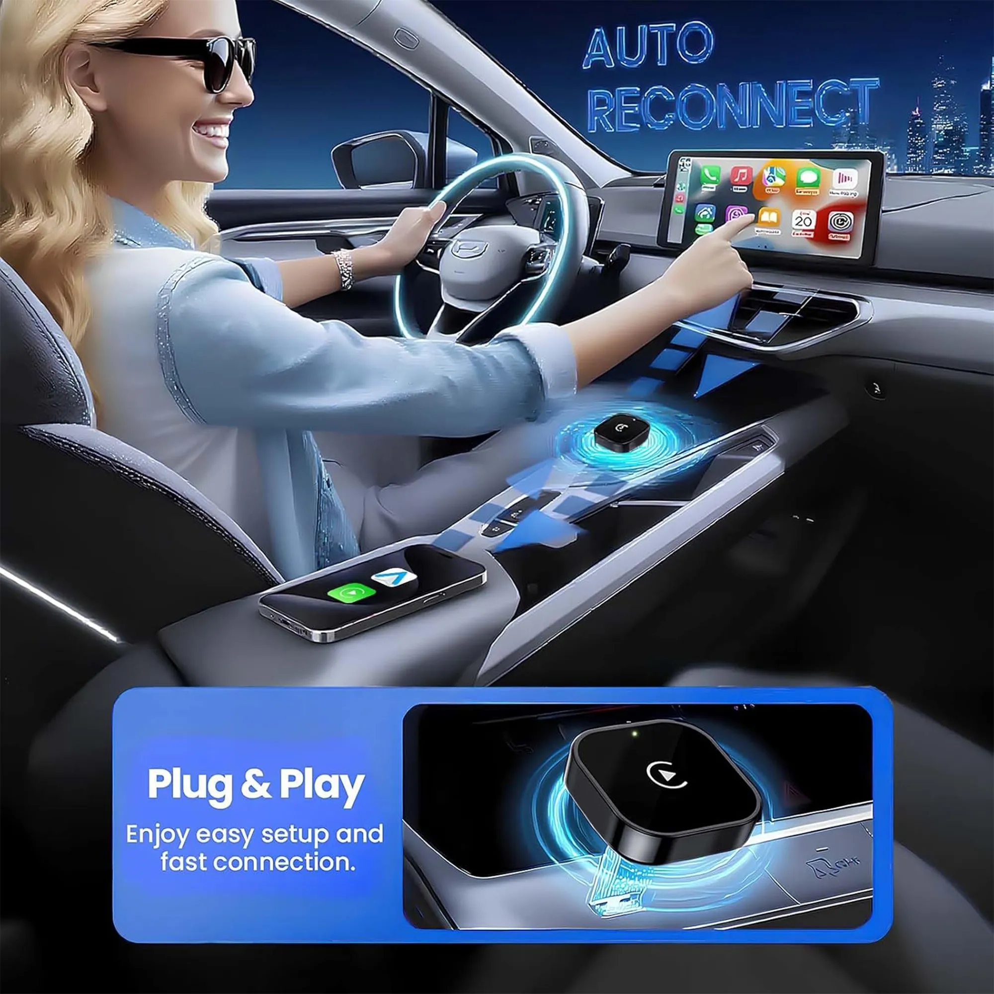 2 In 1 Wireless CarPlay And Android Auto Adapter 6