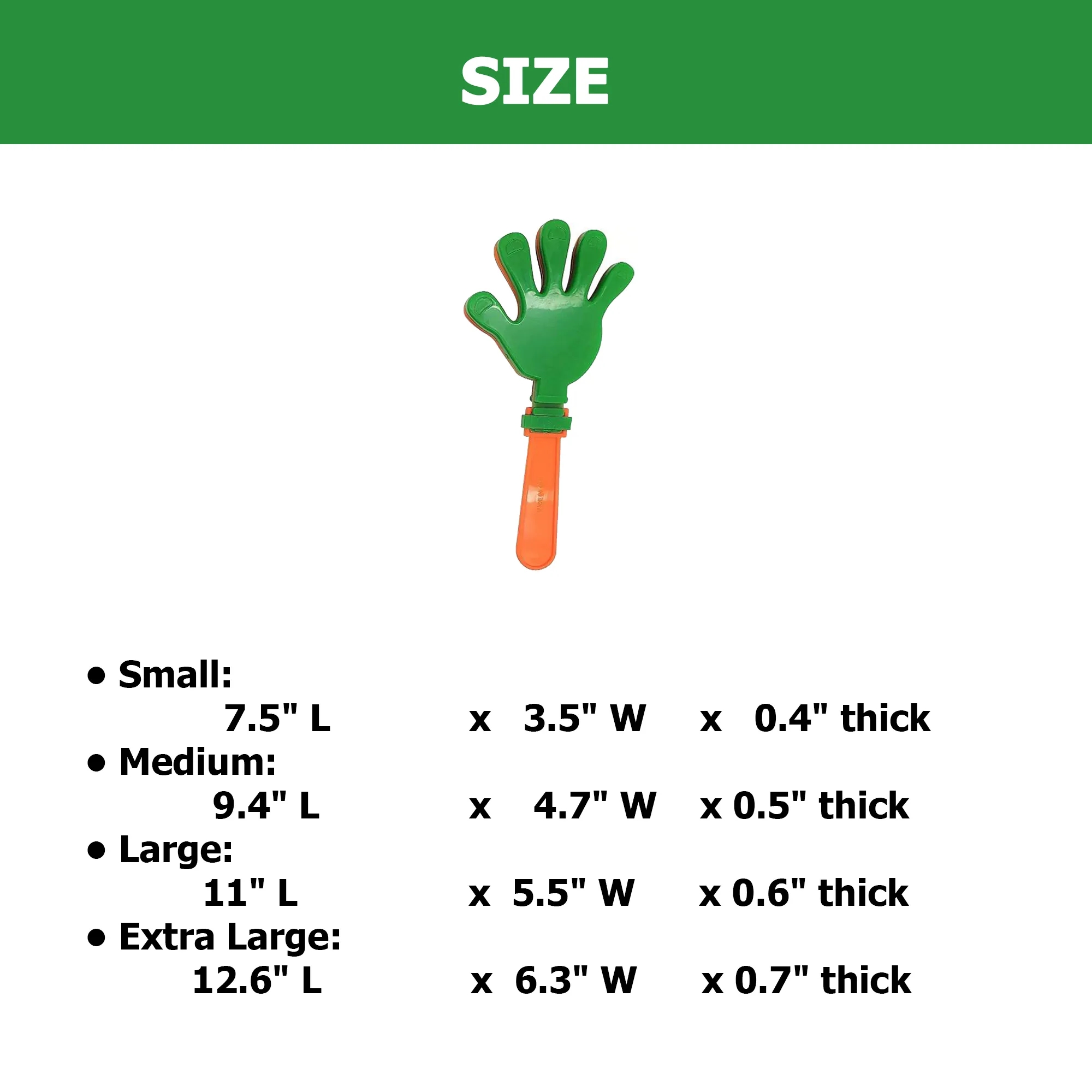 Large Plastic Hand Clappers 11" L x 5.5" W 11