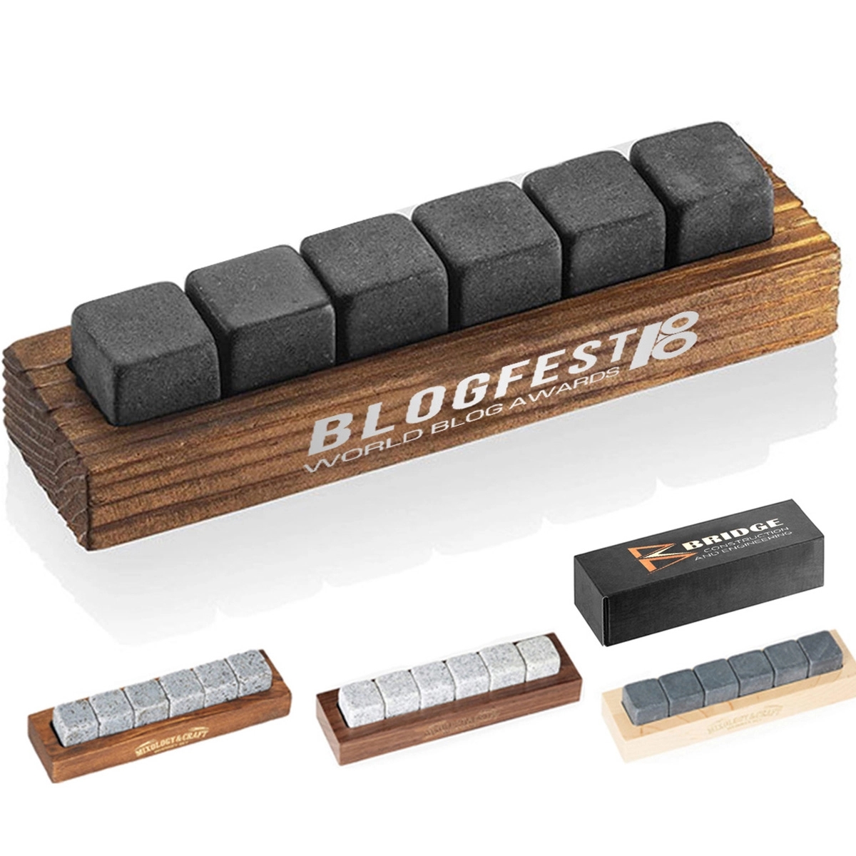 Custom Wooden Box Granite Ice Cubes Stones 2