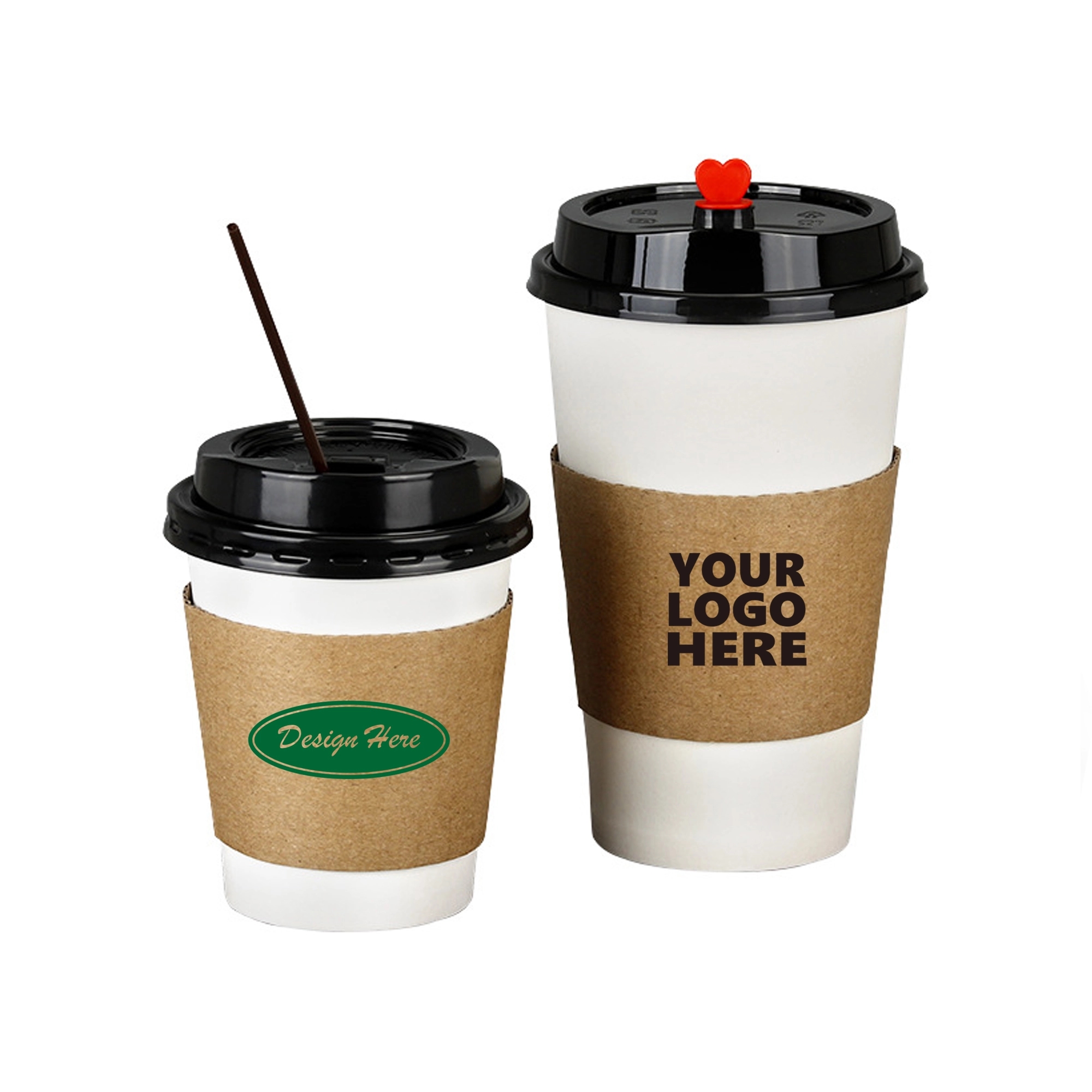 Disposable Kraft Paper Insulated Cup Sleeve 2