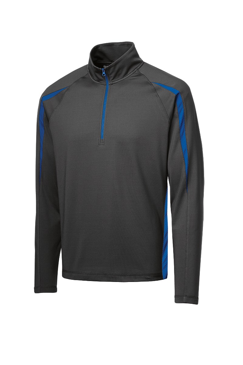 Sport-Tek Sport-Wick Stretch 1/4-Zip Colorblock Pullover. ST851, custom hoodie or sweatshirt with logo imprint 25