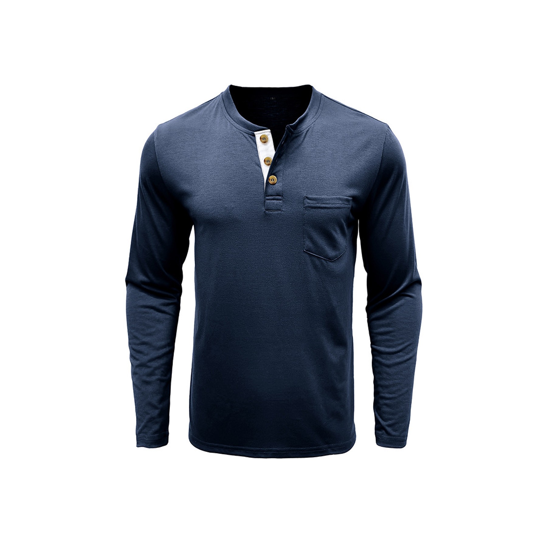 Men 3 Button Long Sleeve Shirt 8