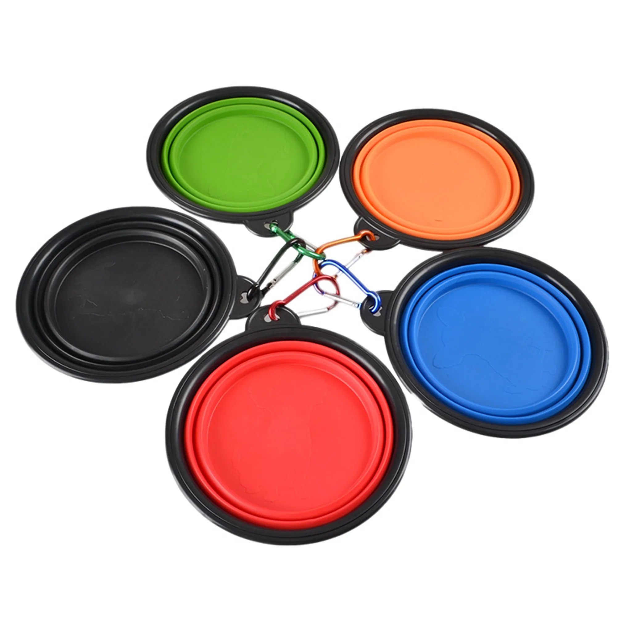 Collapsible Pet Dog Bowl With Carabiner MOQ 100PCS 4