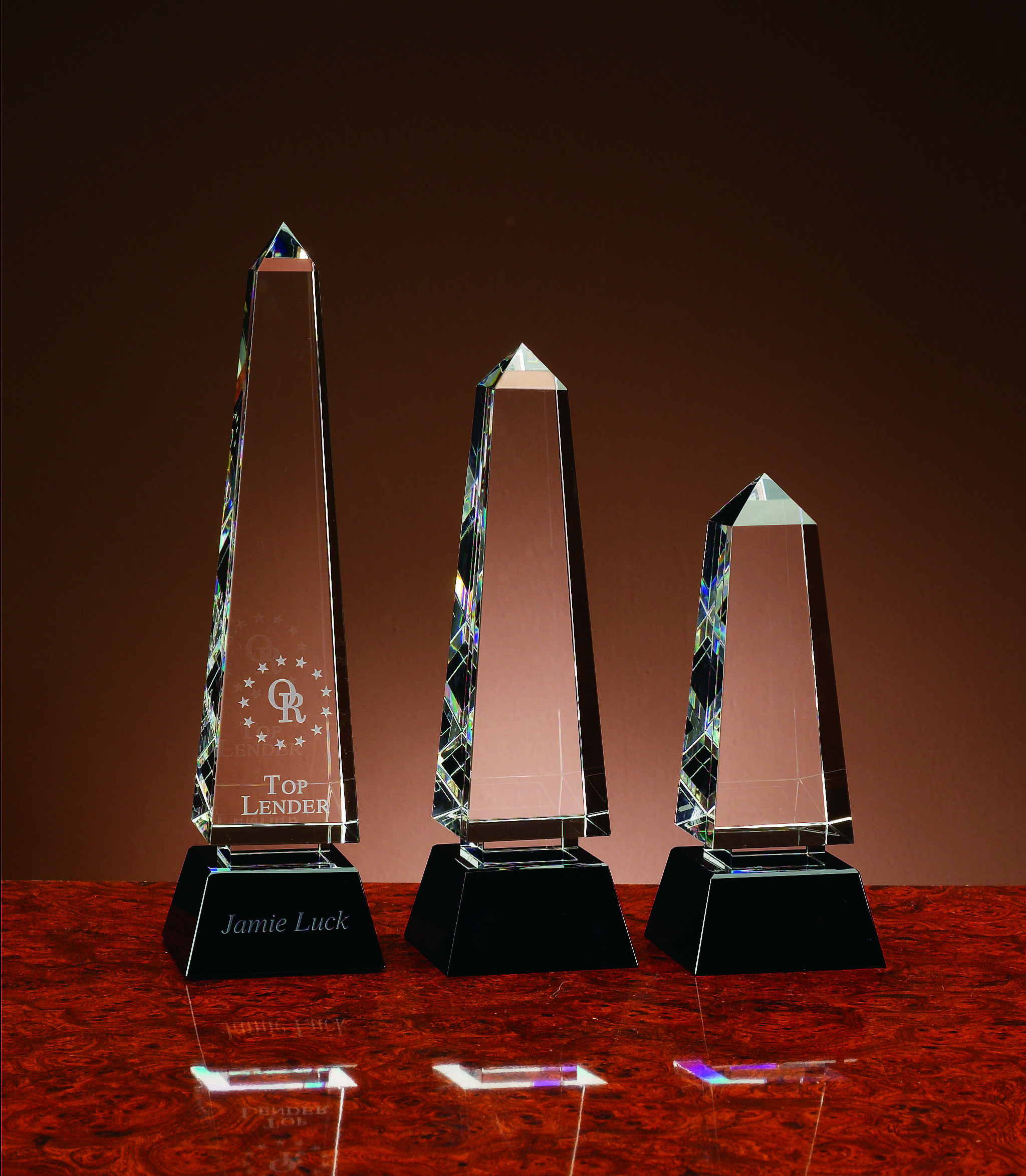 10" Jet Crystal Obelisk Award 1