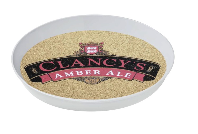 16" Round Styrene Serving Tray - Cork 2