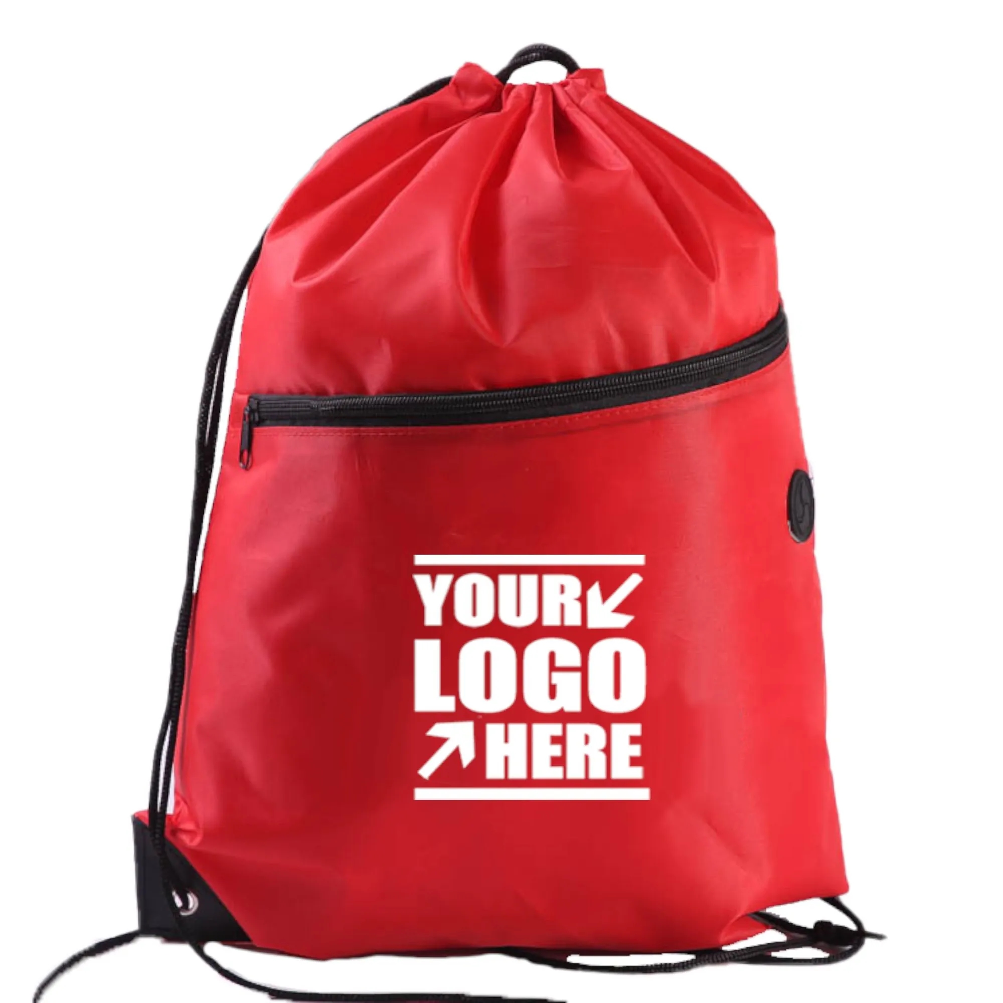 Waterproof Drawstring Backpack with Zipper Pocket