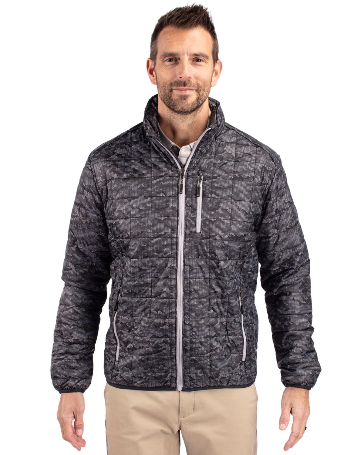 Rainier PrimaLoft Mens Eco Insulated Full Zip Printed Puffer Jacket
