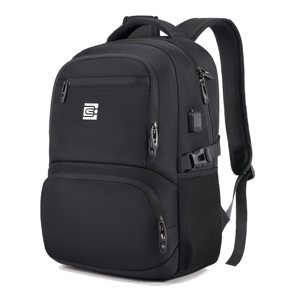 Slim Travel Laptop Backpack w/ USB Charging Port Waterproof College Computer Bag Fits 15.6'' Laptop 3