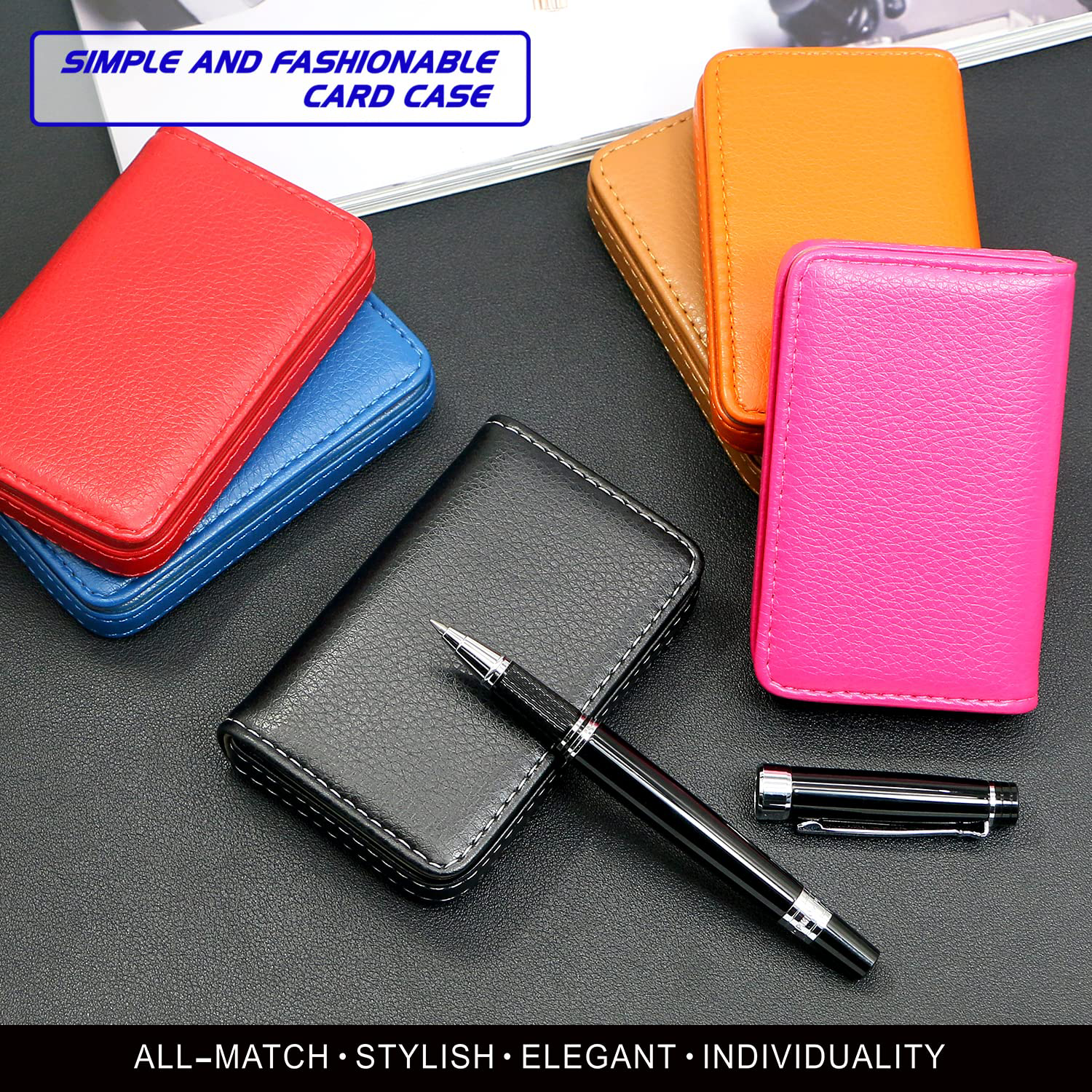 PU Leather Business Name Card Holder Wallet 5