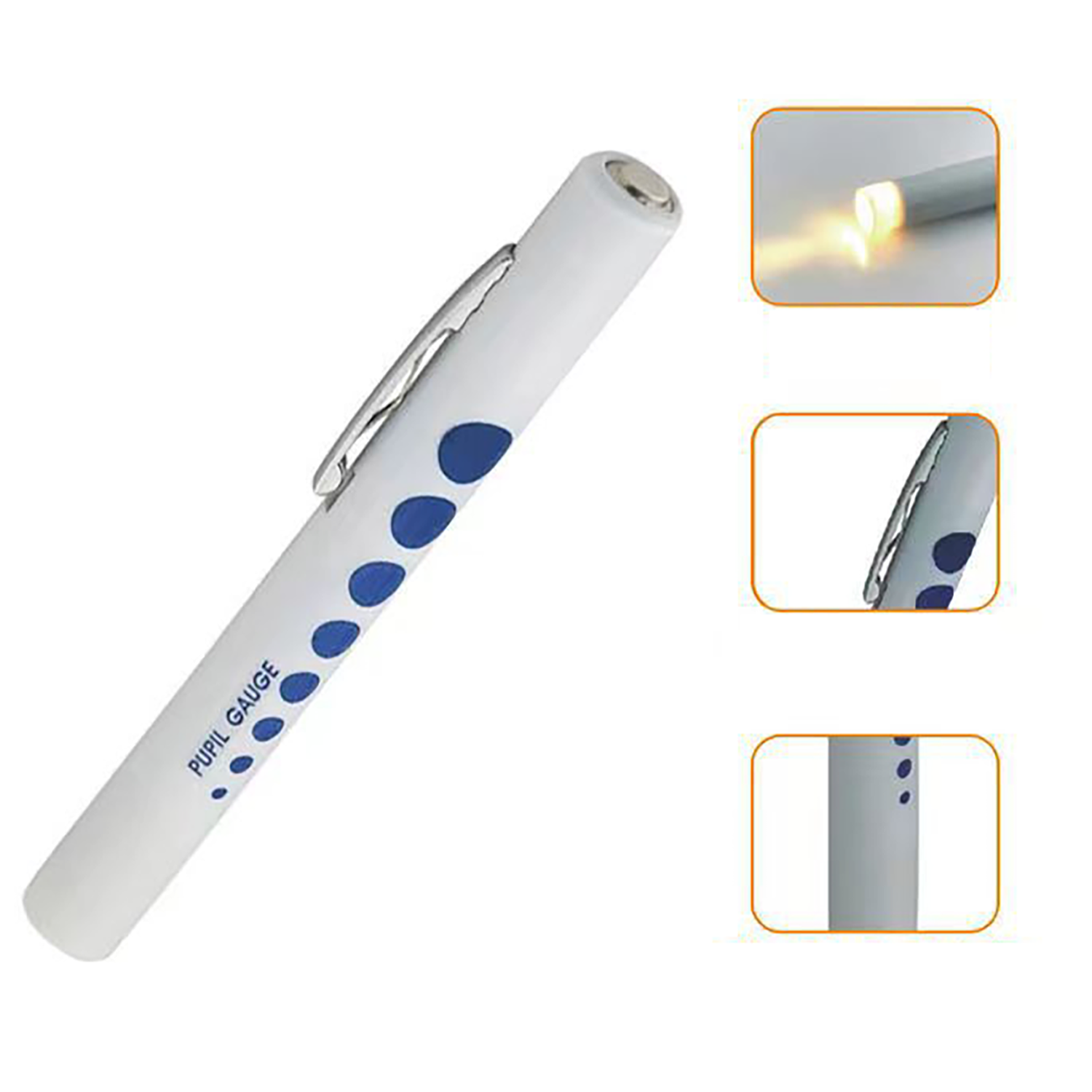 Disposable LED Medical Pen Light w/ Pupil Gauge 7