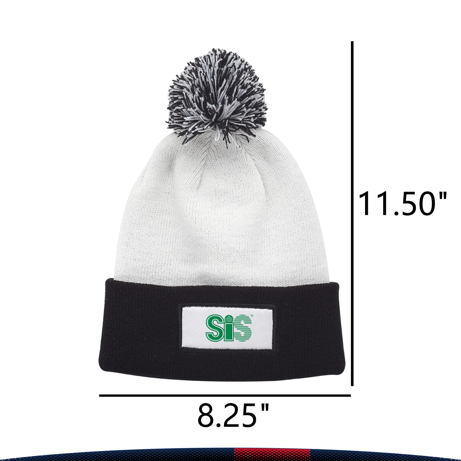 Haines Two-Tone Knitted Pompom Beanies 5