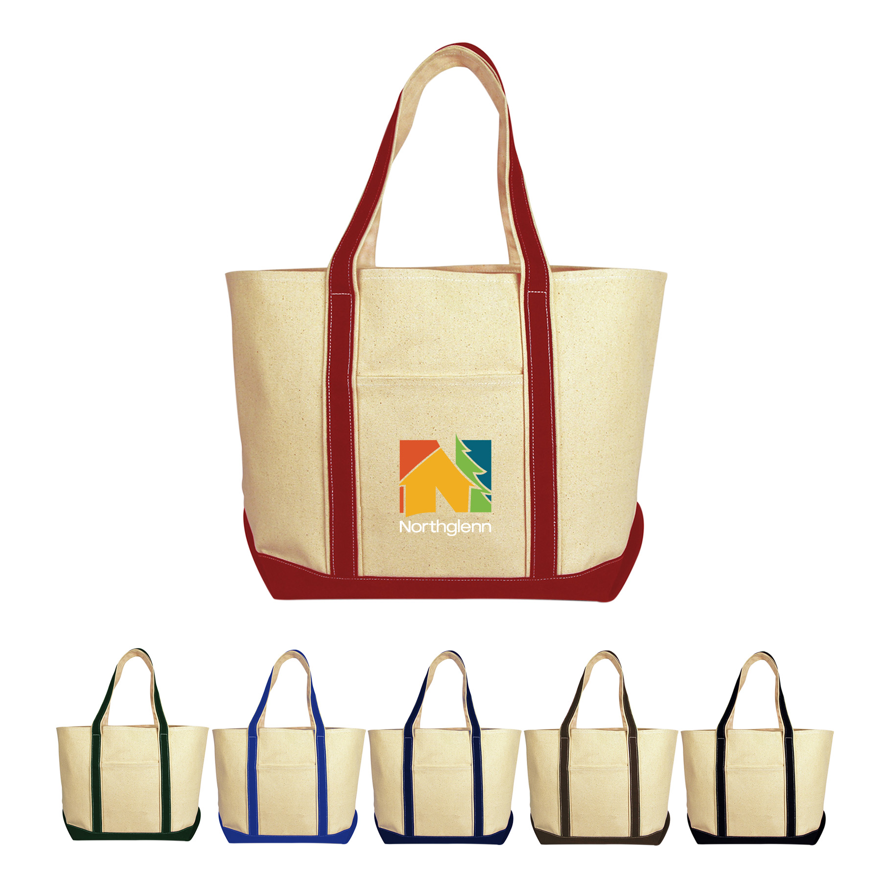 16 oz. Heavy Duty Large Cotton Canvas Tote Bag Boat Bag 9