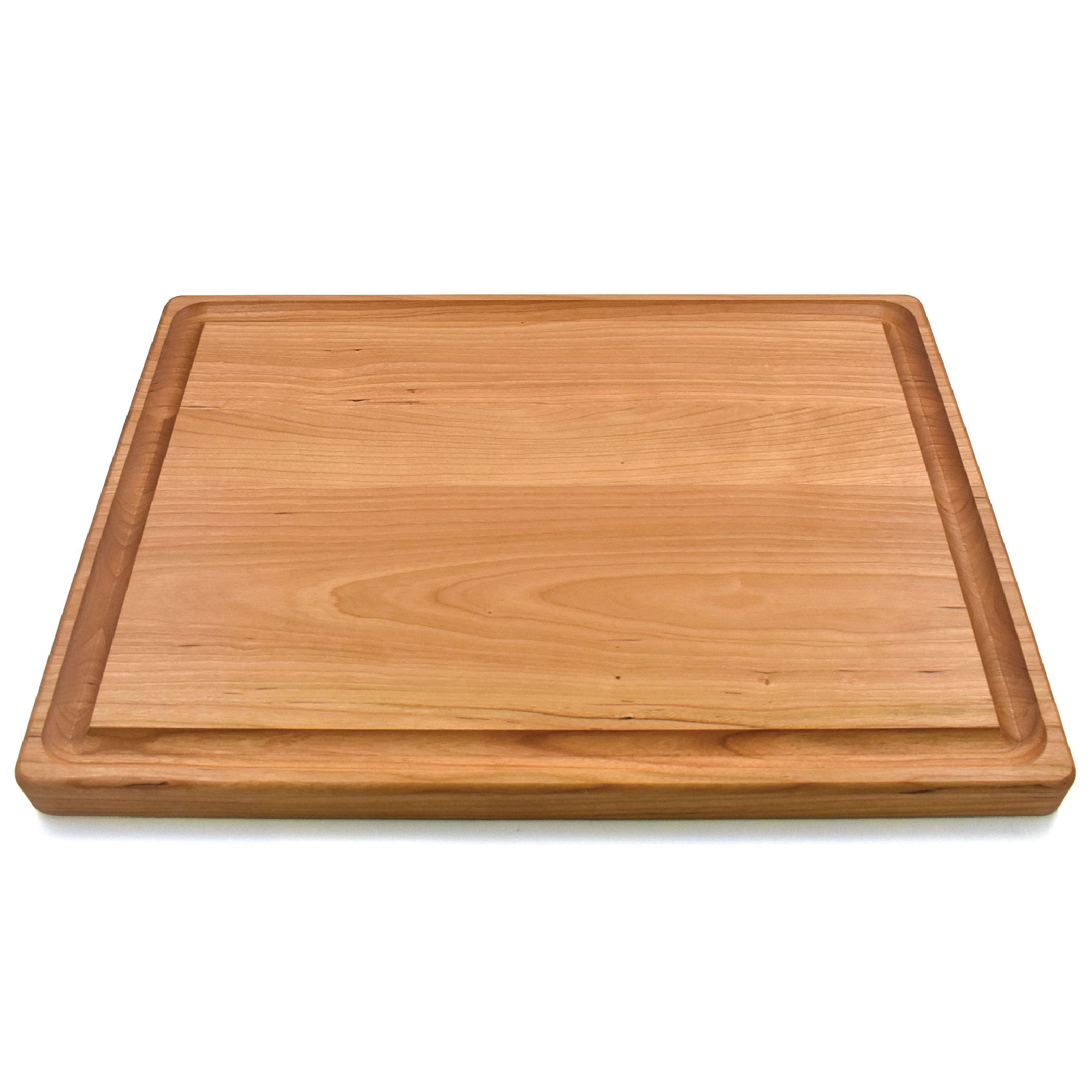 15" x 20" x 1 1/4" Cherry Rectangular Butcher Block with Juice Groove 7